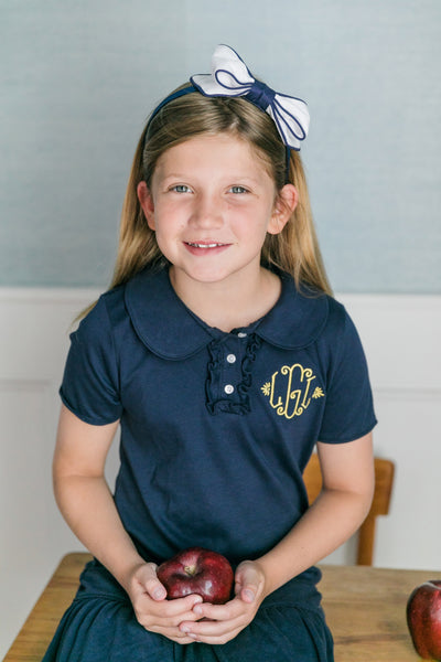 Sydney Girls' Pima Cotton Dress - Navy – Lila + Hayes