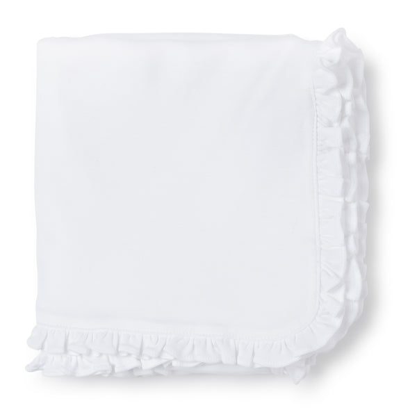 White ruffle online blanket