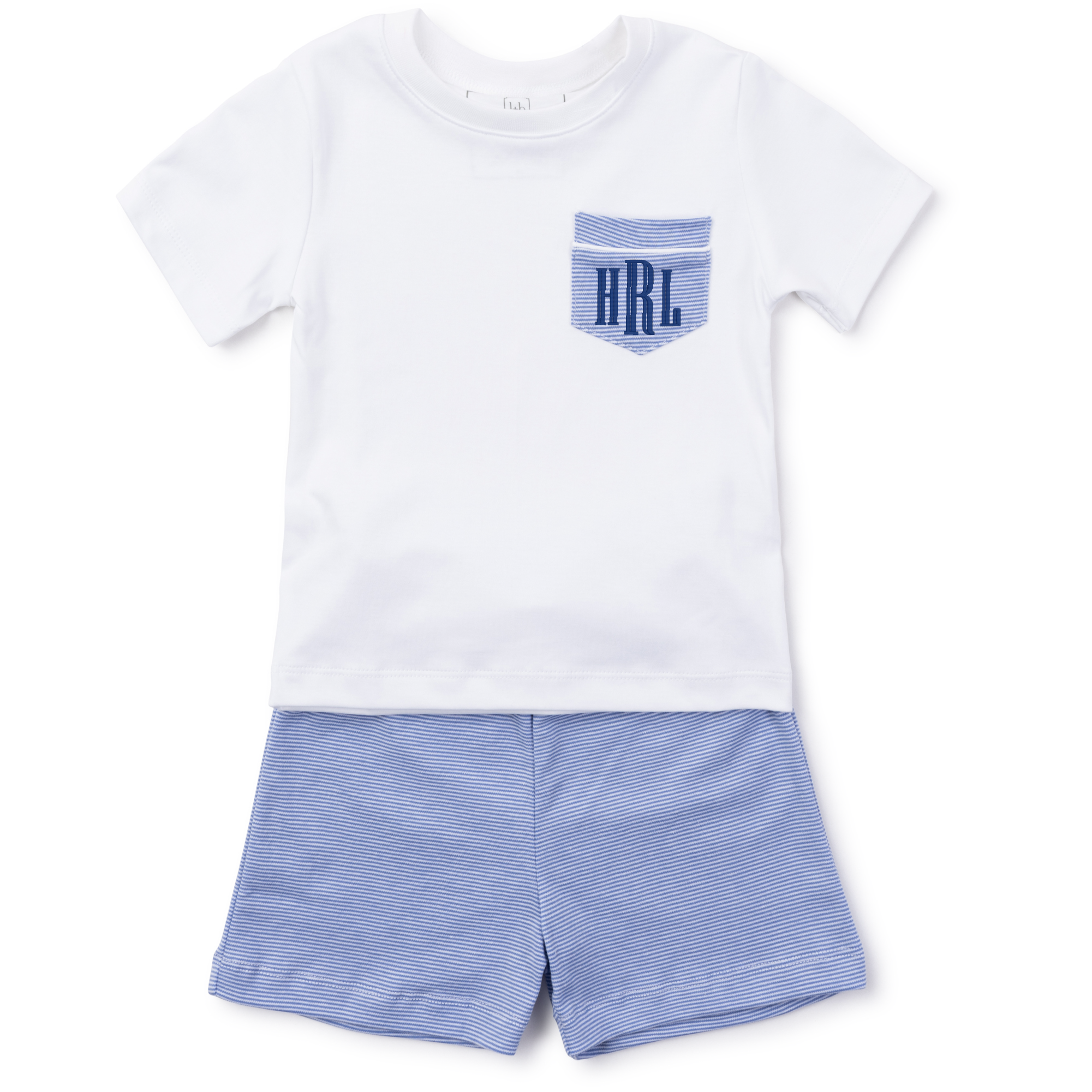 Charles Boys' Short Set - Blue Stripes