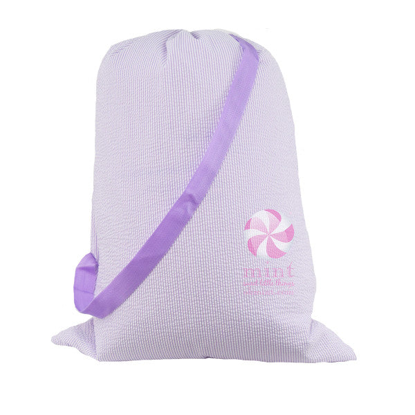 Laundry Bag Lilac Seersucker by Mint Sweet Little Things