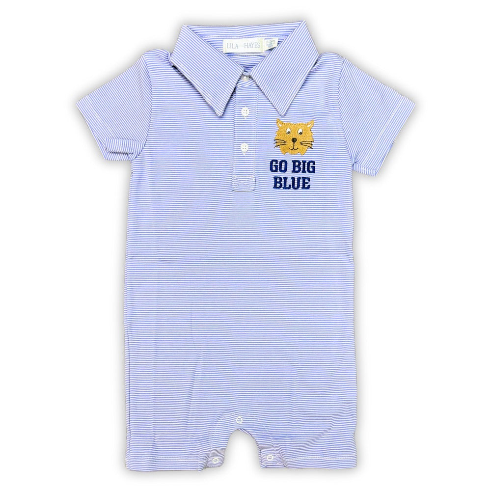 Tripp Boys' Pima Cotton Polo Shortall - Blue Stripes