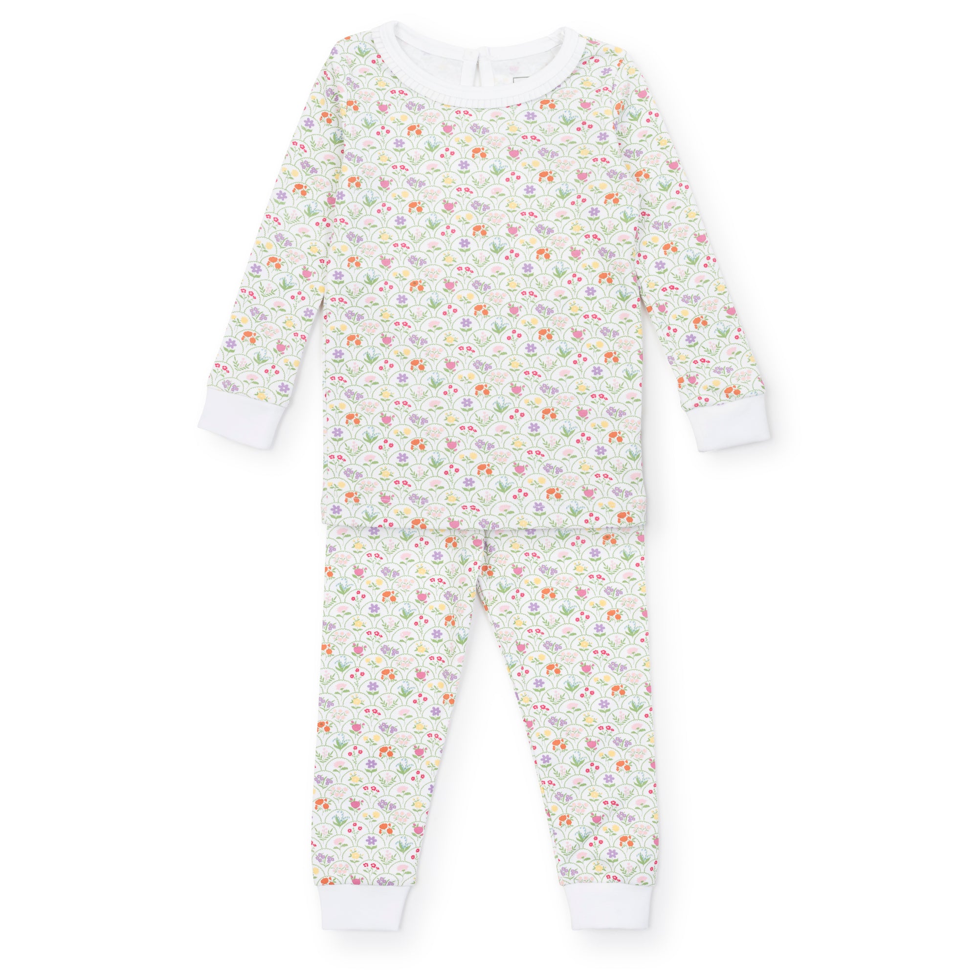 Ava Girls' Pima Cotton Pajama Pant Set - Garden Floral