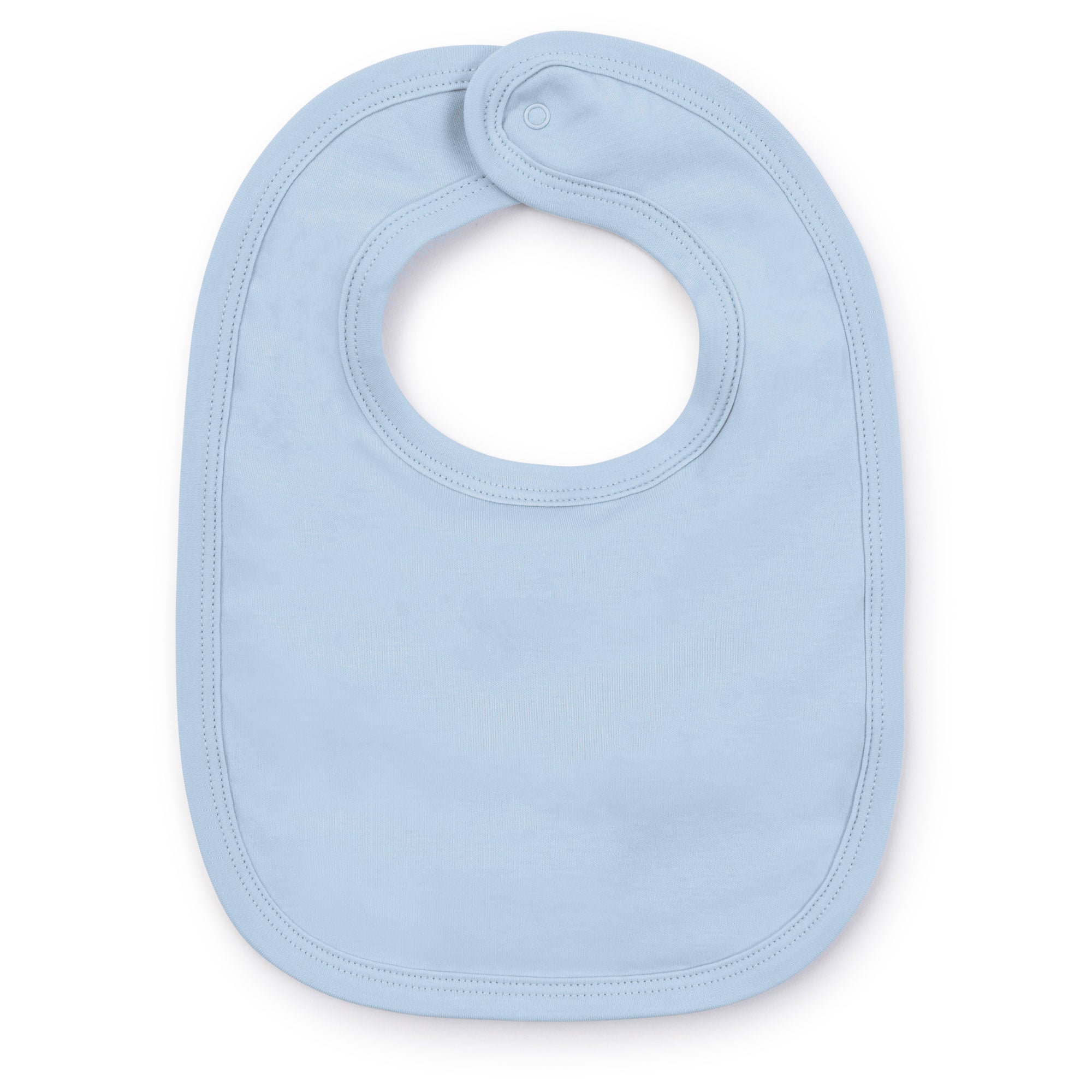 Baby Shop: Plain Edge Bib with Monogram - Light Blue