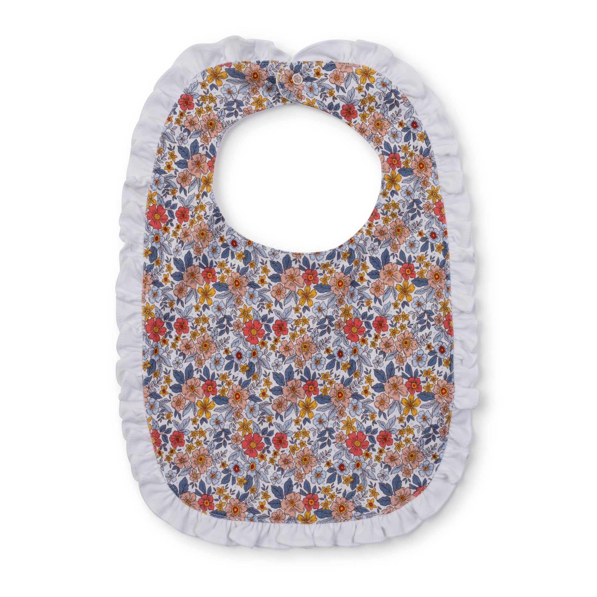 SALE Ruffled Girls' Pima Cotton Bib - Falling For Floral