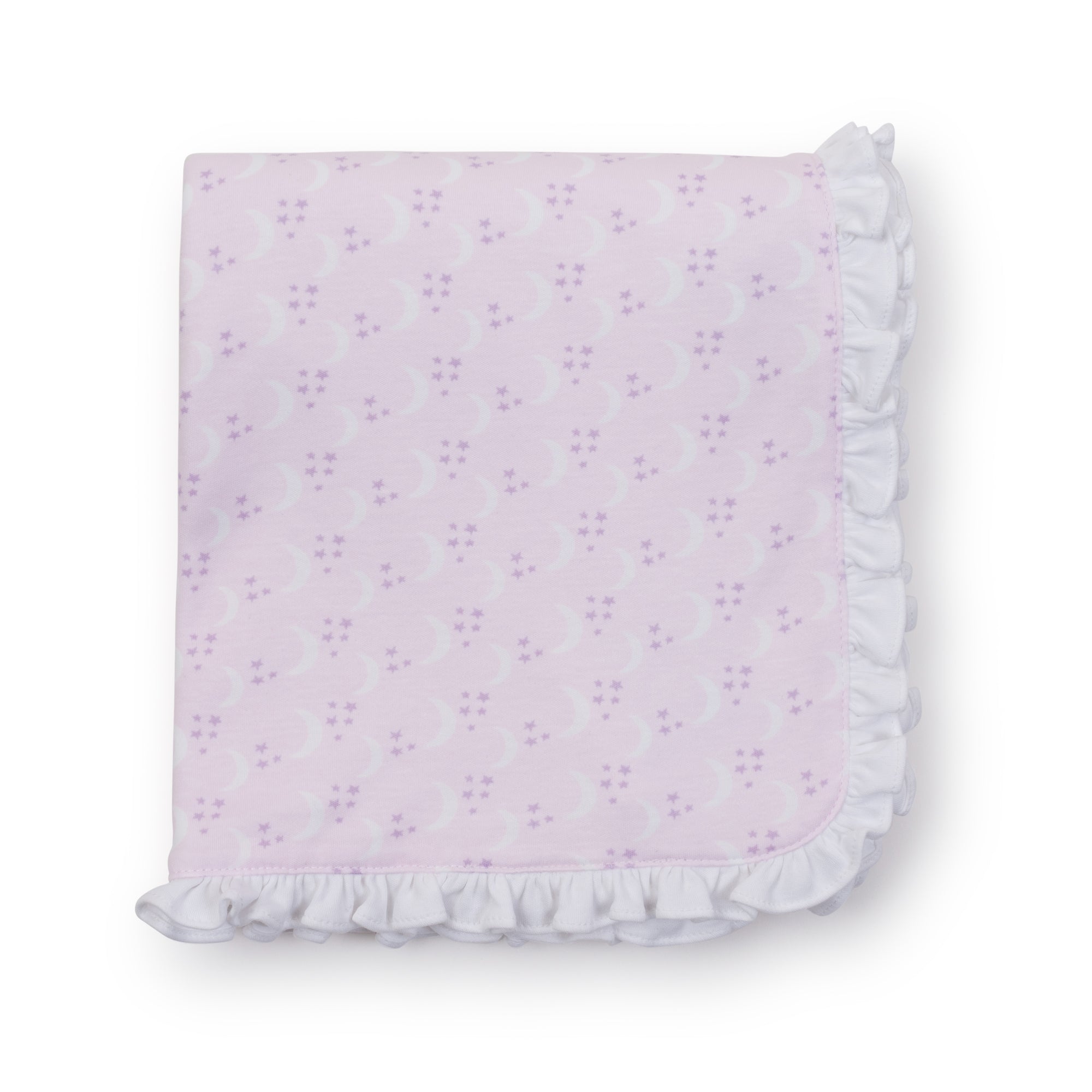 SALE Ruffled Girls' Pima Cotton Blanket - Goodnight Moon Pink