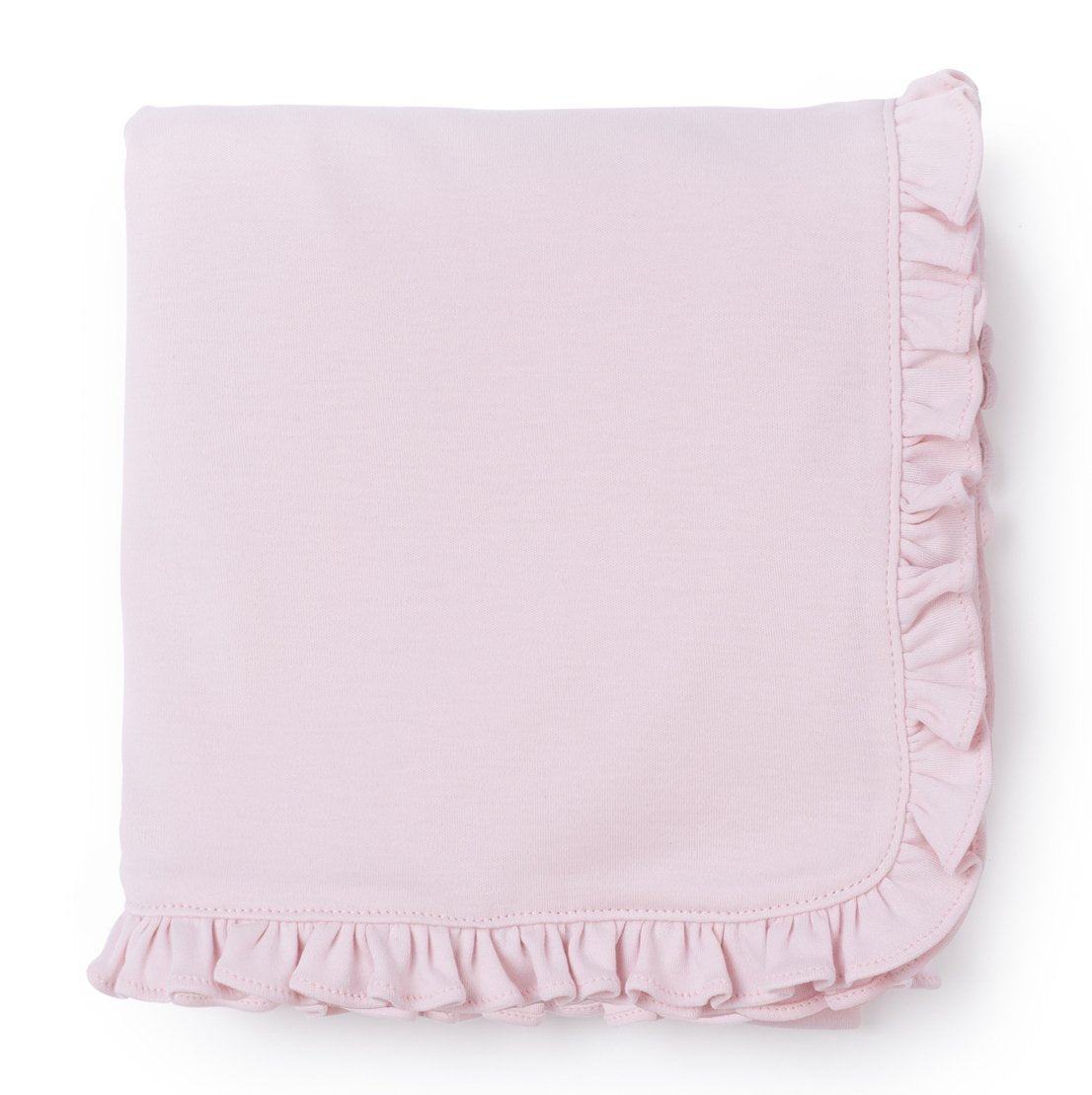 Ruffled Edge Pima Cotton Blanket - Light Pink