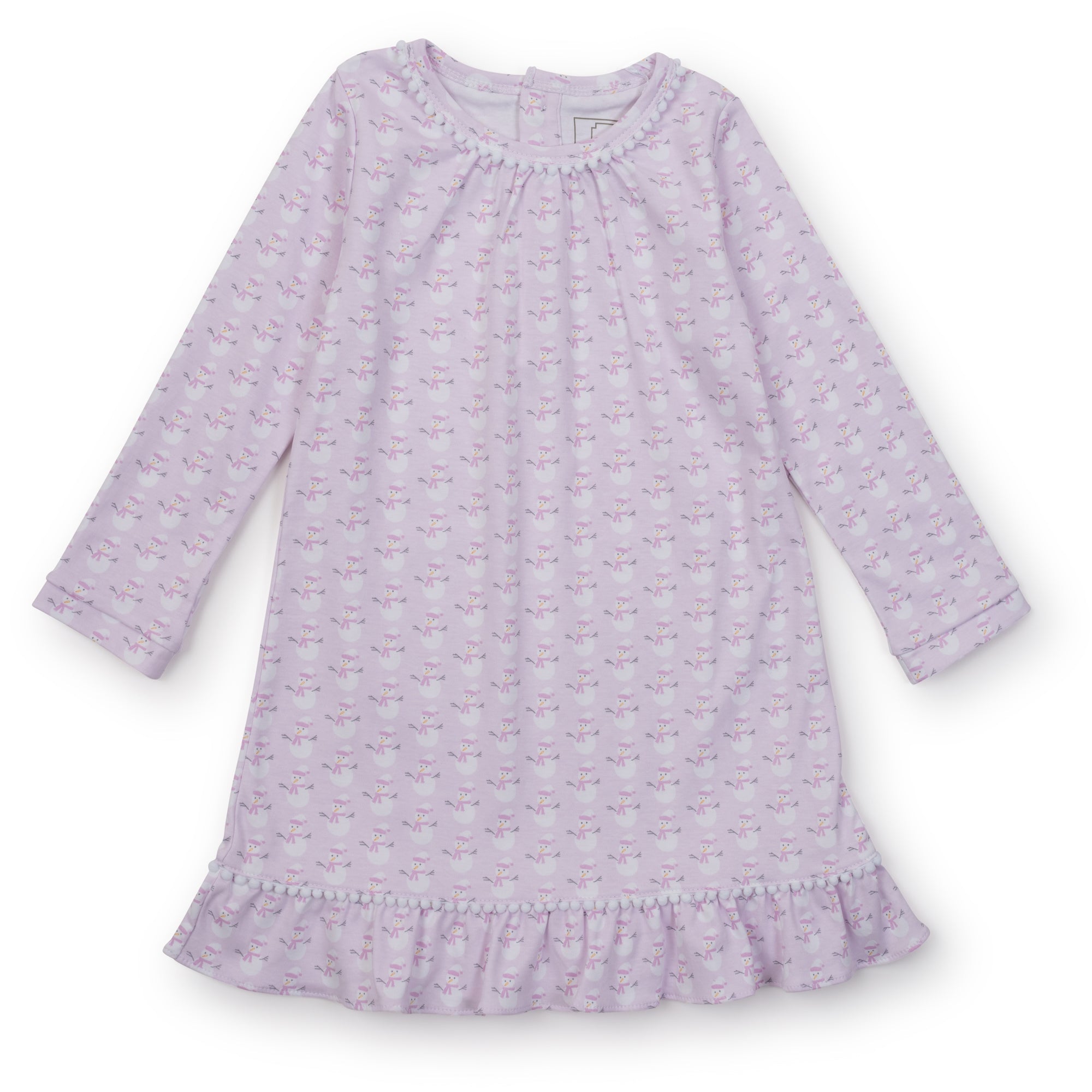 Carlin Girls' Pima Cotton Dress - Snowman Pink