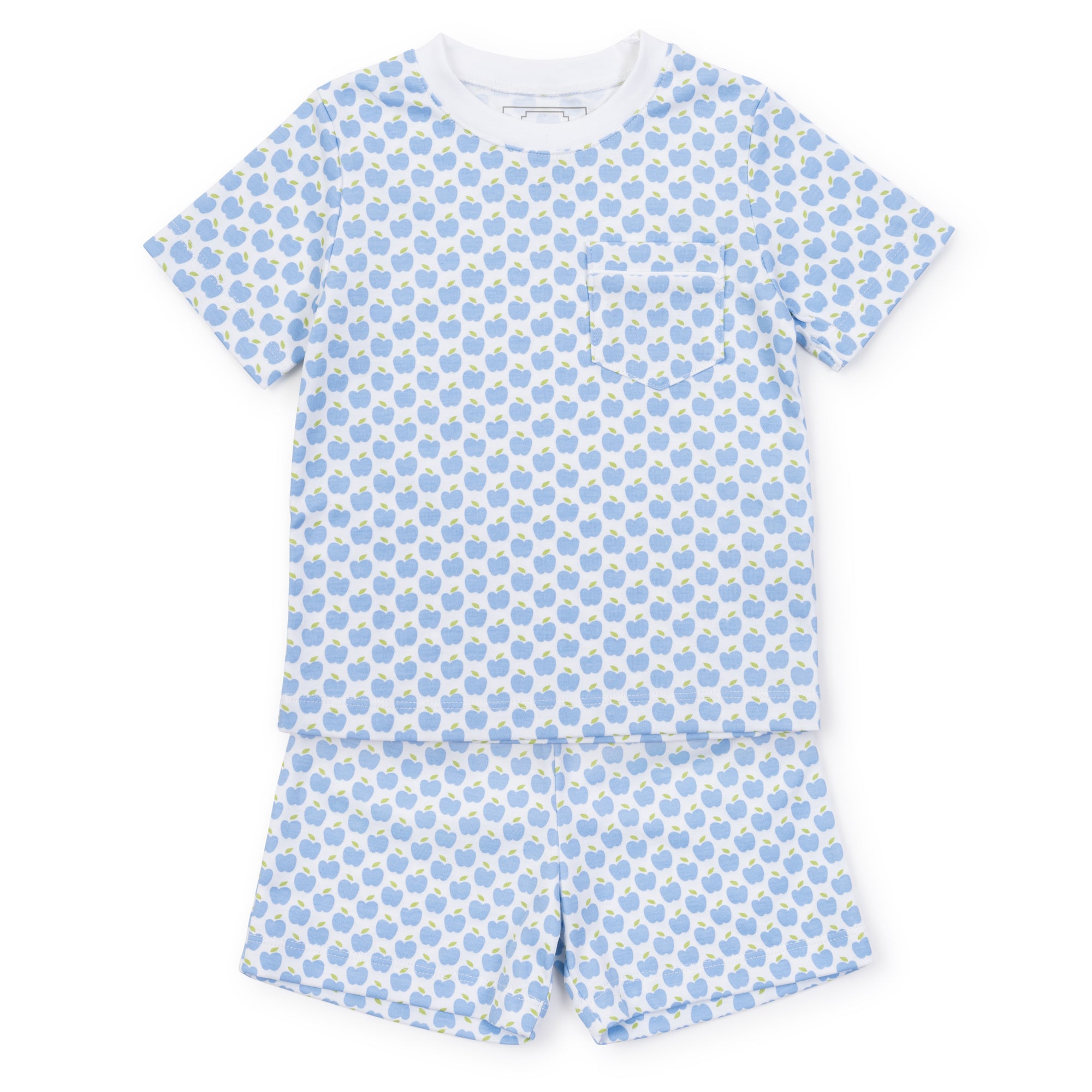 SALE Charles Boys' Pima Cotton Short Set - Apples Blue