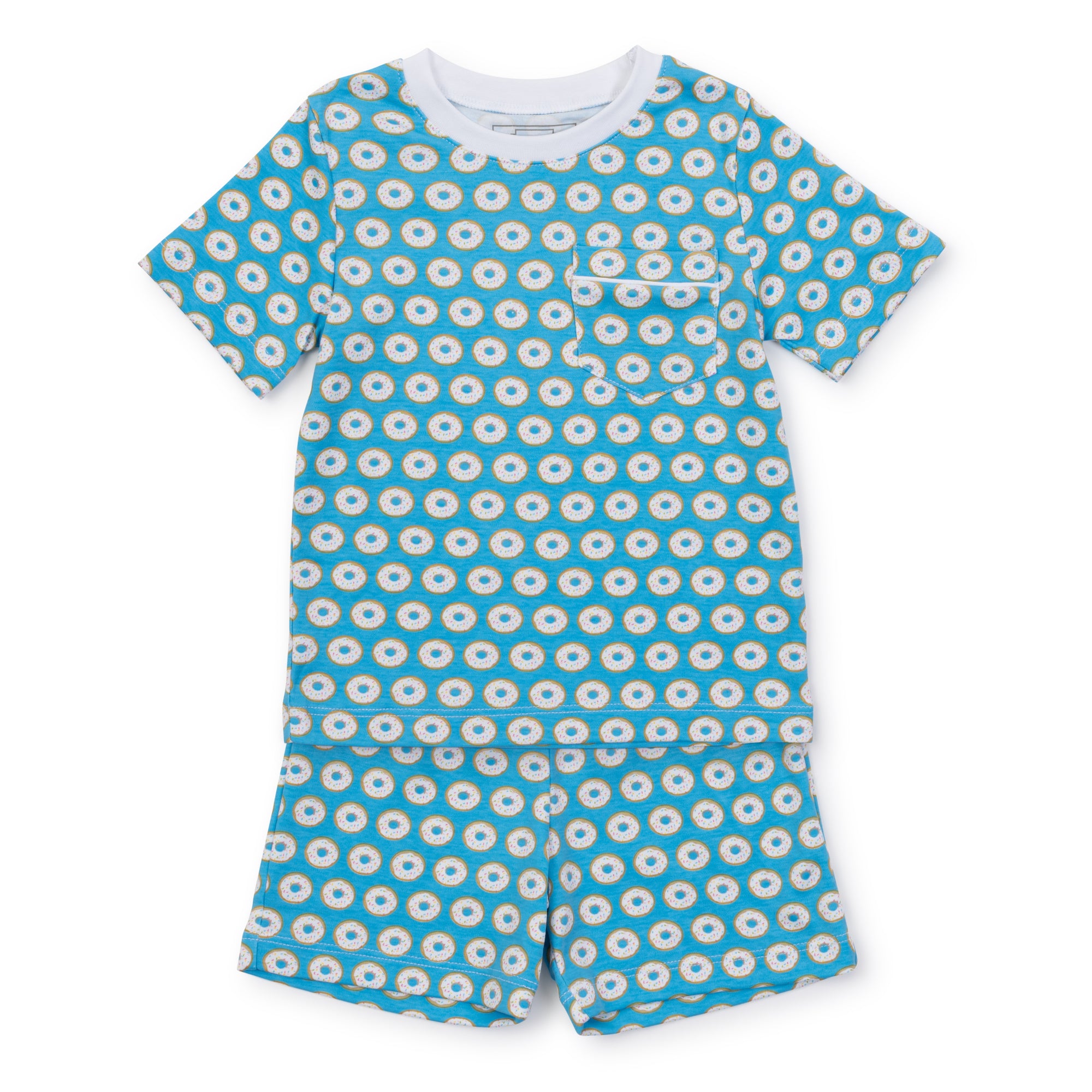 Charles Boys' Pima Cotton Short Set - Donuts Blue