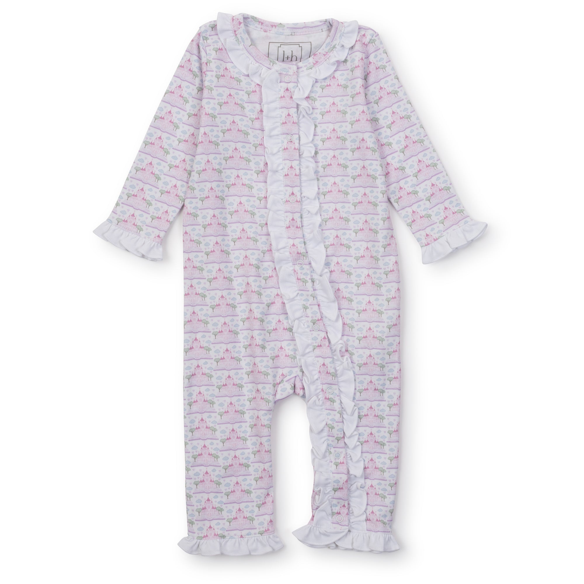 SALE Grey Girls' Pima Cotton Romper - Fairy Tales