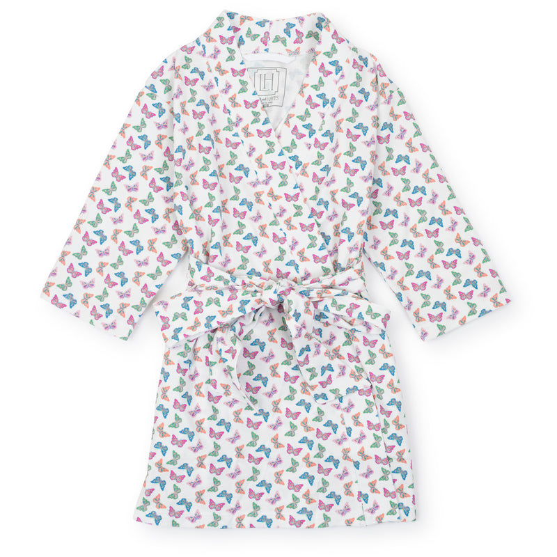 SALE Gwen Girls' Pima Cotton Spa Wrap - Bright Butterflies