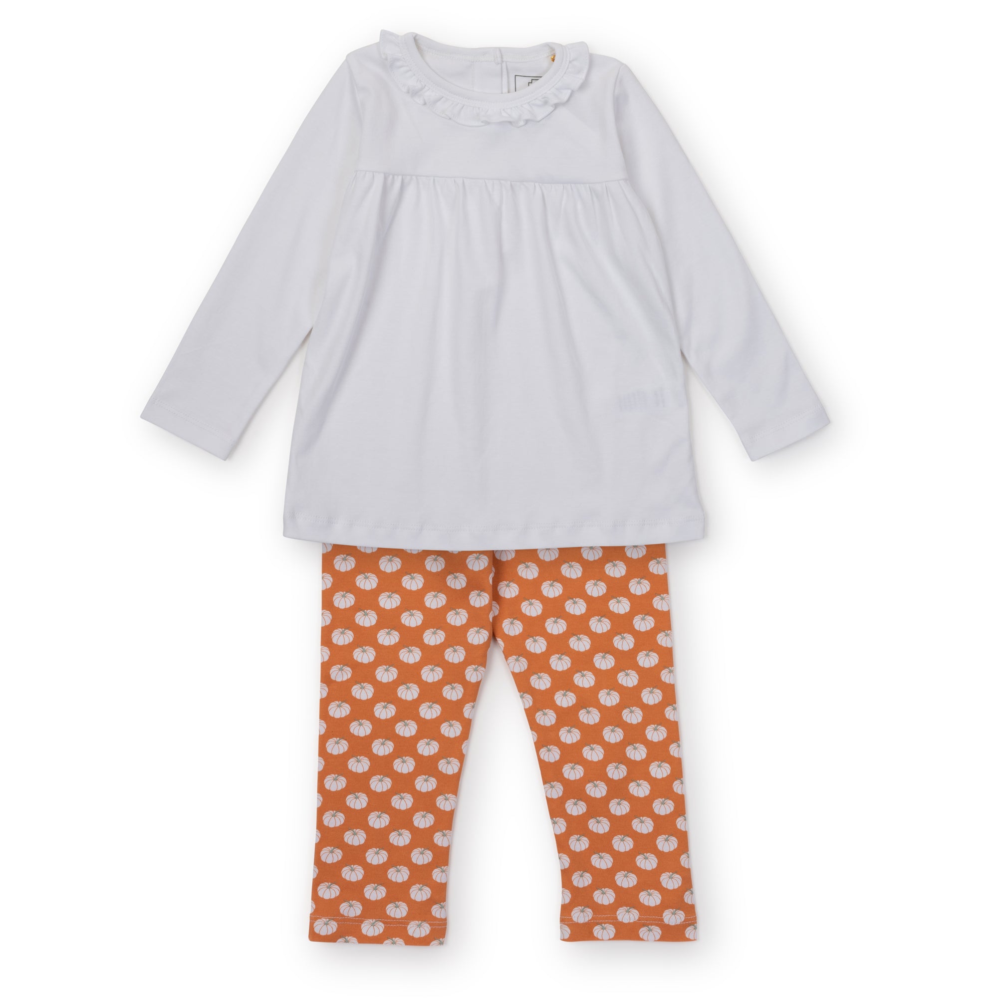 SALE Ivy Set Girls' Pima Cotton Legging Set - Fall Pumpkins