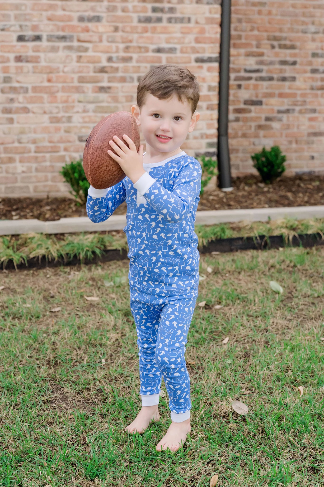 Jack Boys' Pima Cotton Pajama Pant Set - Football Game