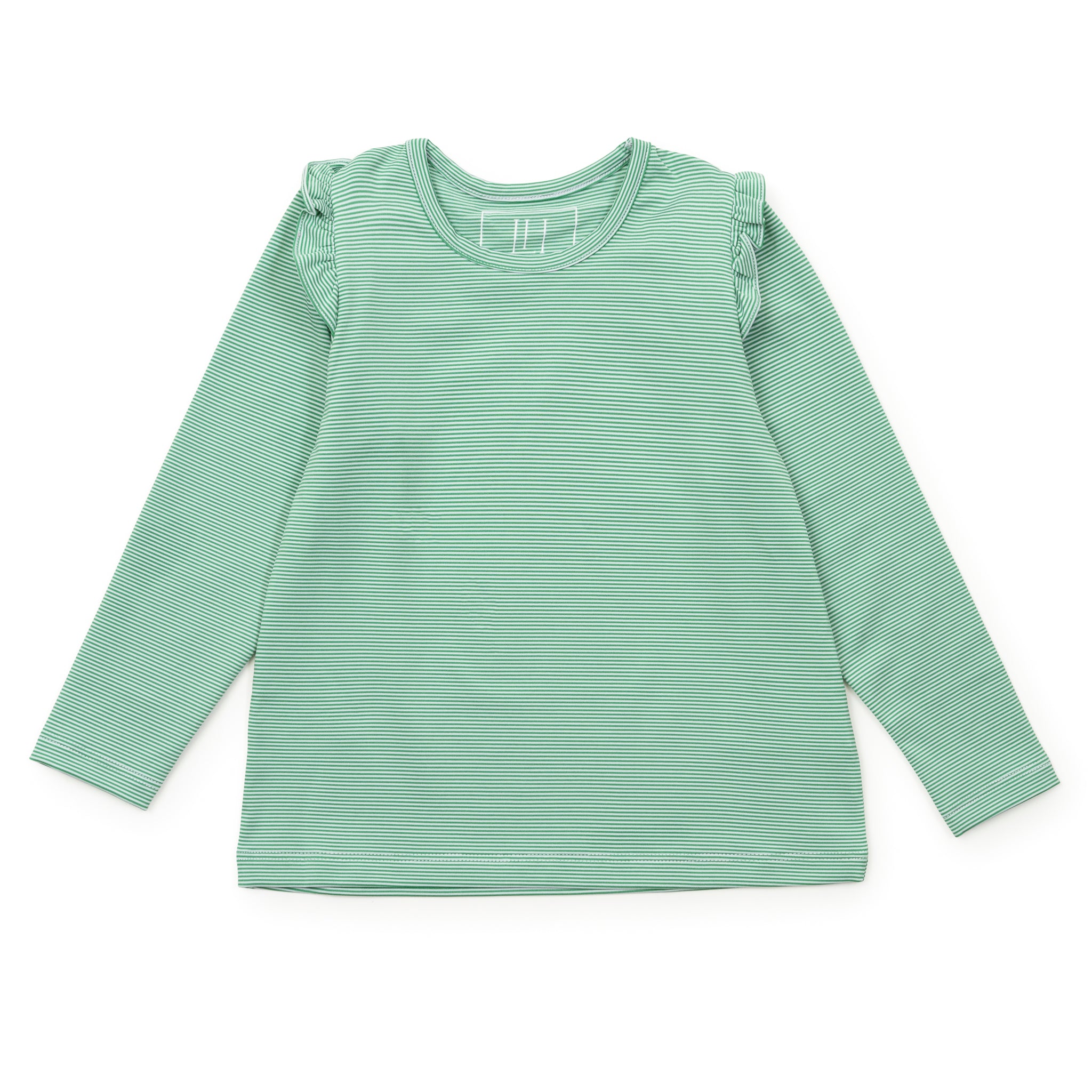 Mia Girls' Longsleeve Top by LH Sport - Green Stripes