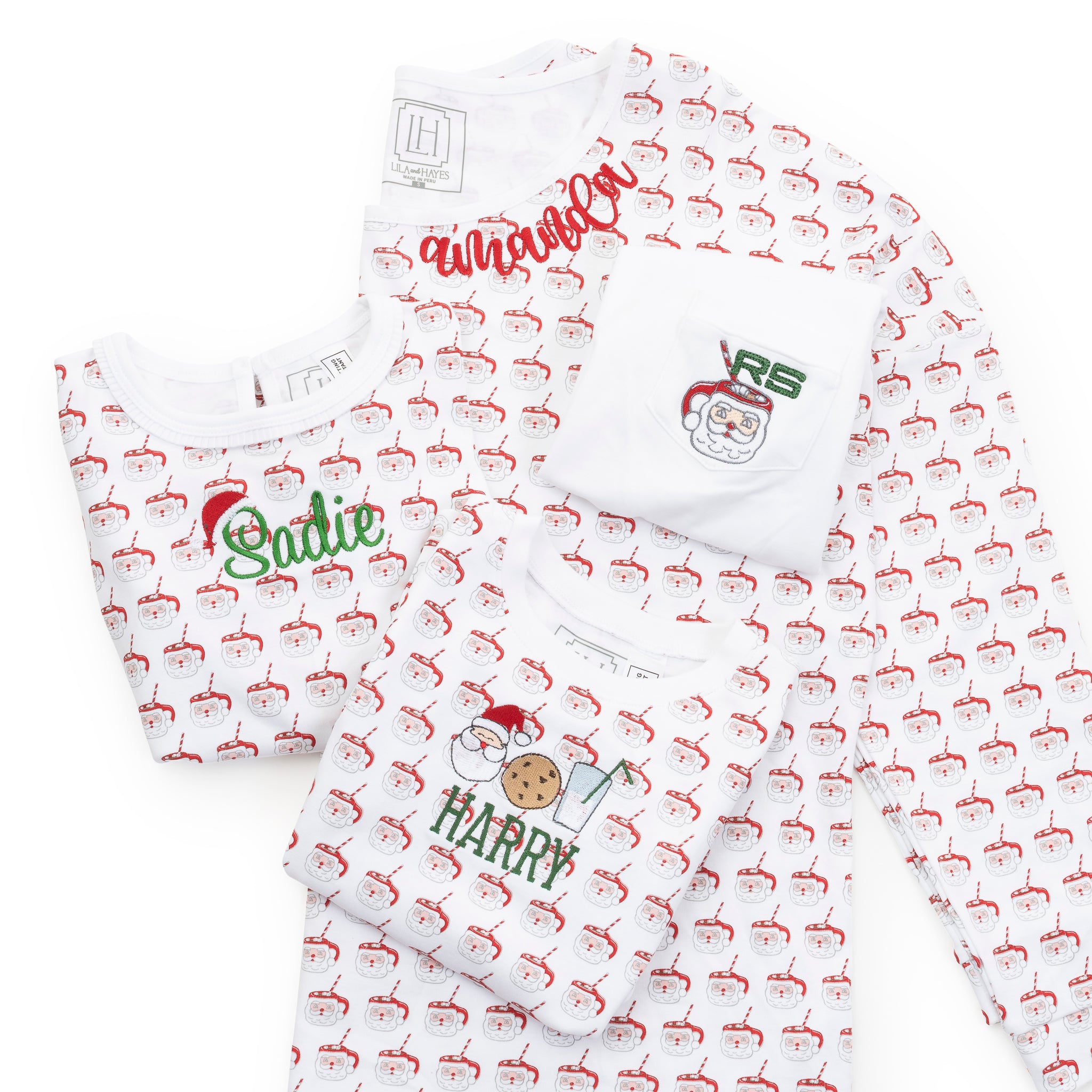 Ava Girls' Pajama Pant Set - Hot Cocoa Santa