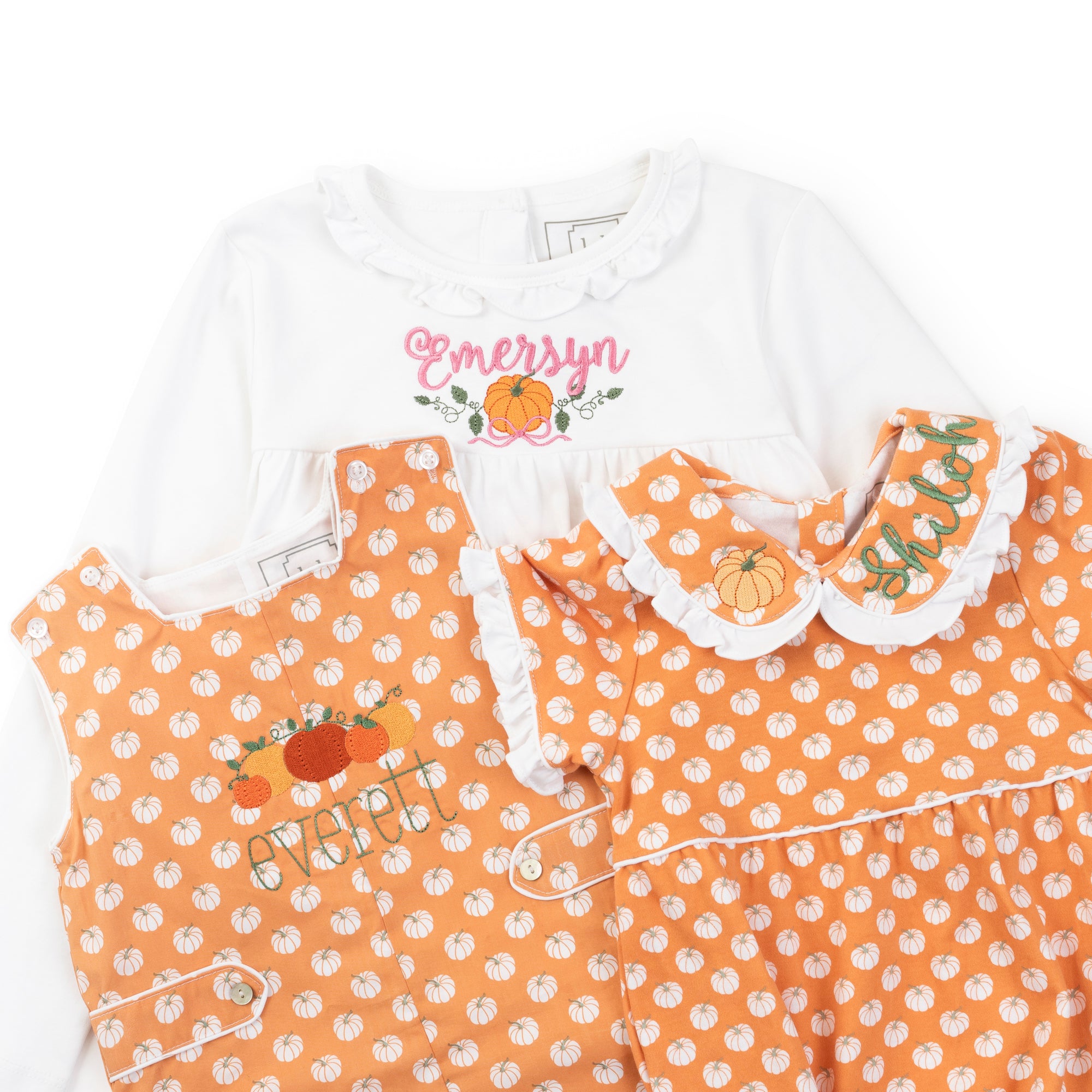 Ivy Set Girls' Pima Cotton Legging Set - Fall Pumpkins