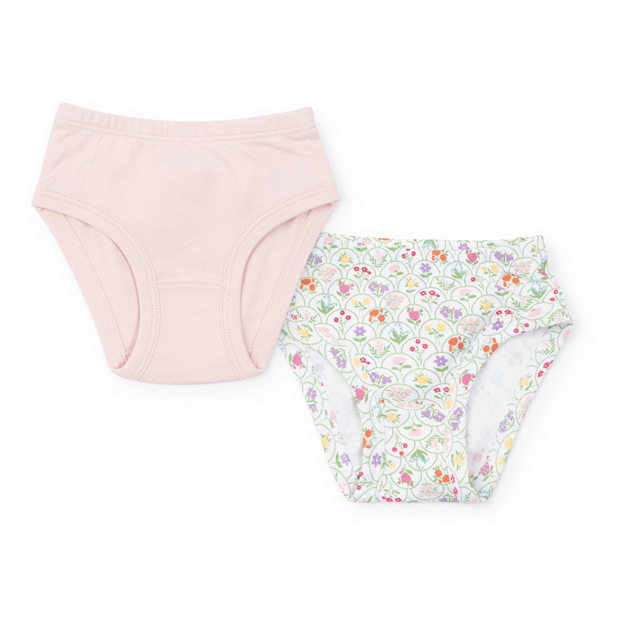 SALE Lauren Girls' Pima Cotton Underwear Set - Garden Floral/Light Pink