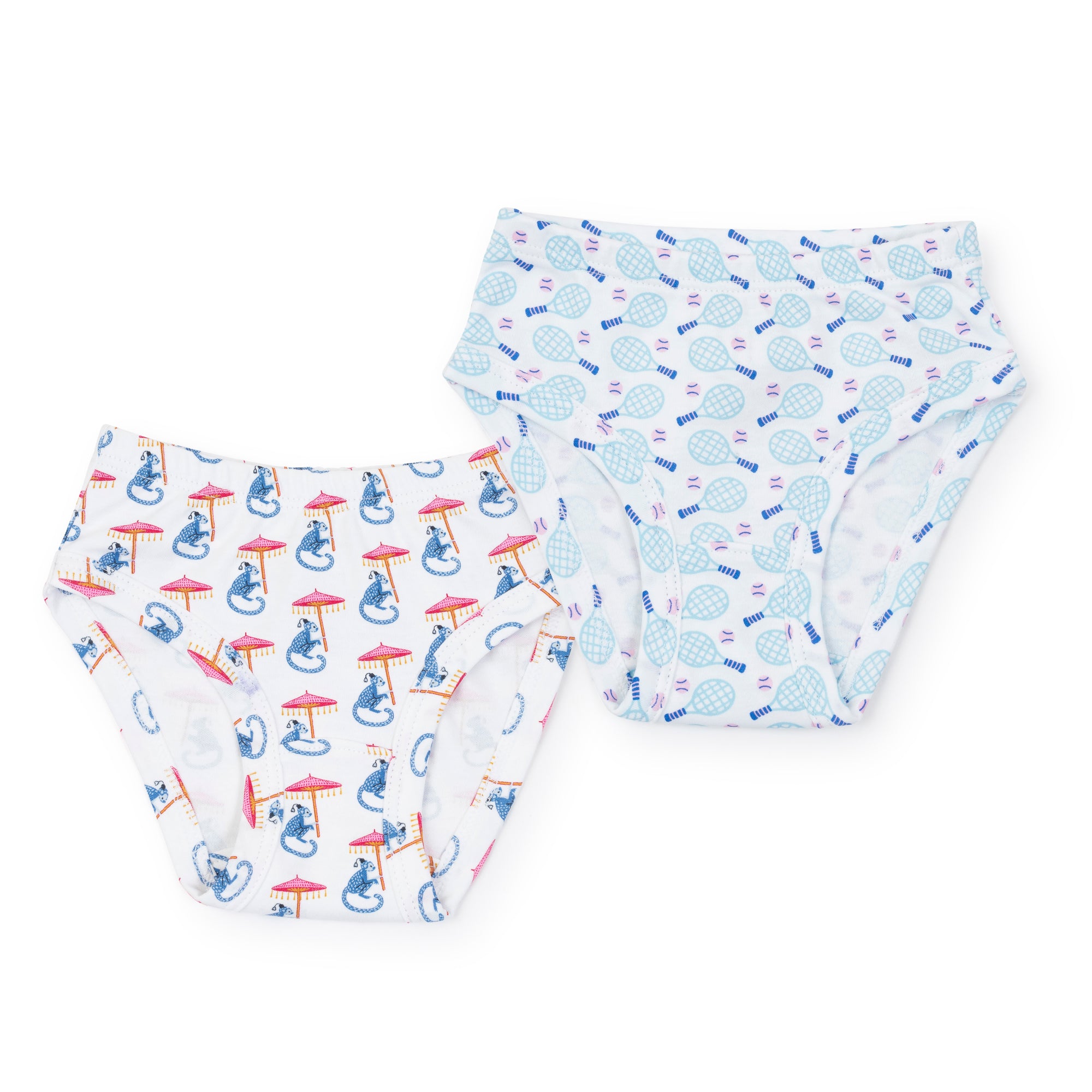 SALE Lauren Girls' Pima Cotton Underwear Set - Majestic Monkey/Tennis Match Pink