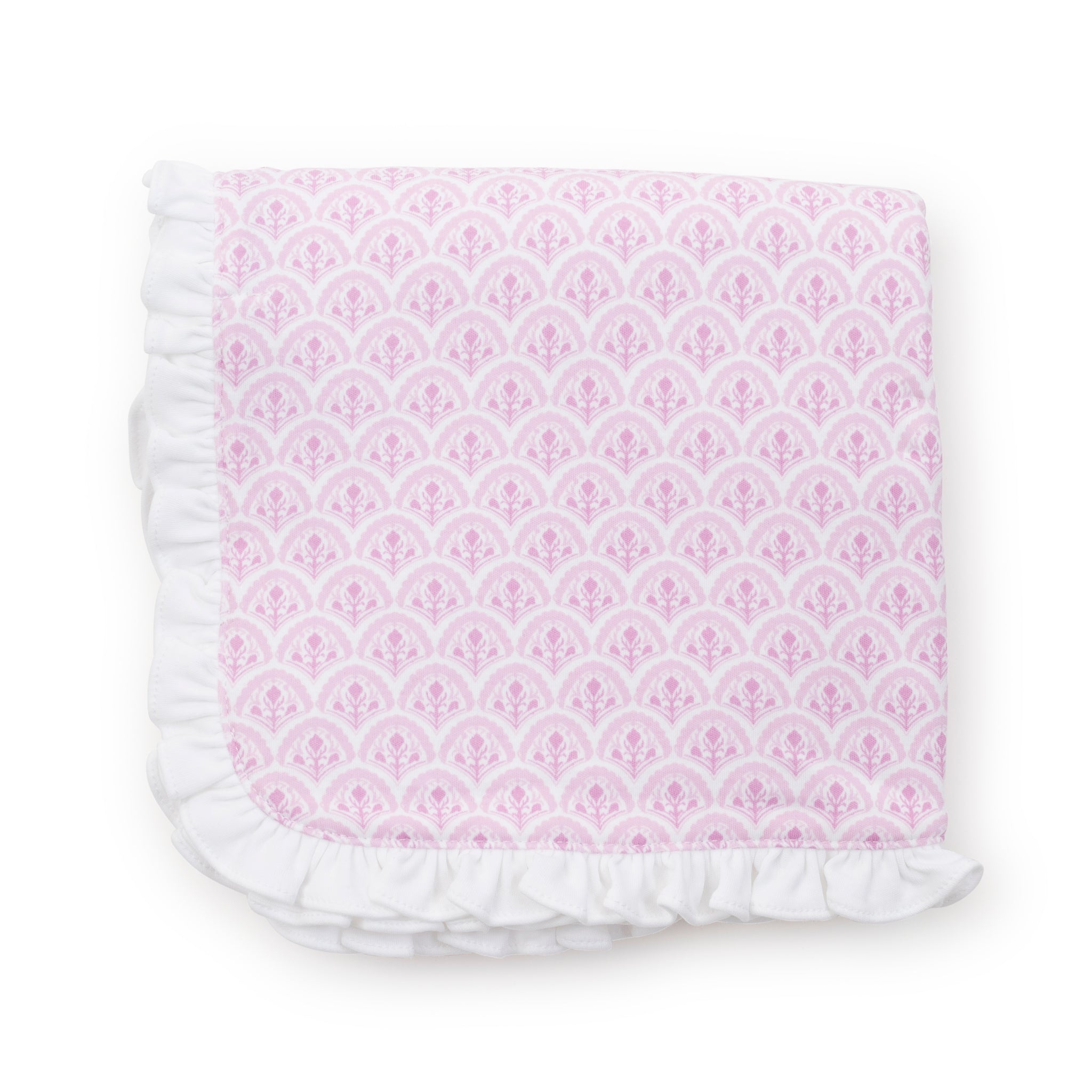 Ruffled Girls' Blanket - Scalloped in Pink