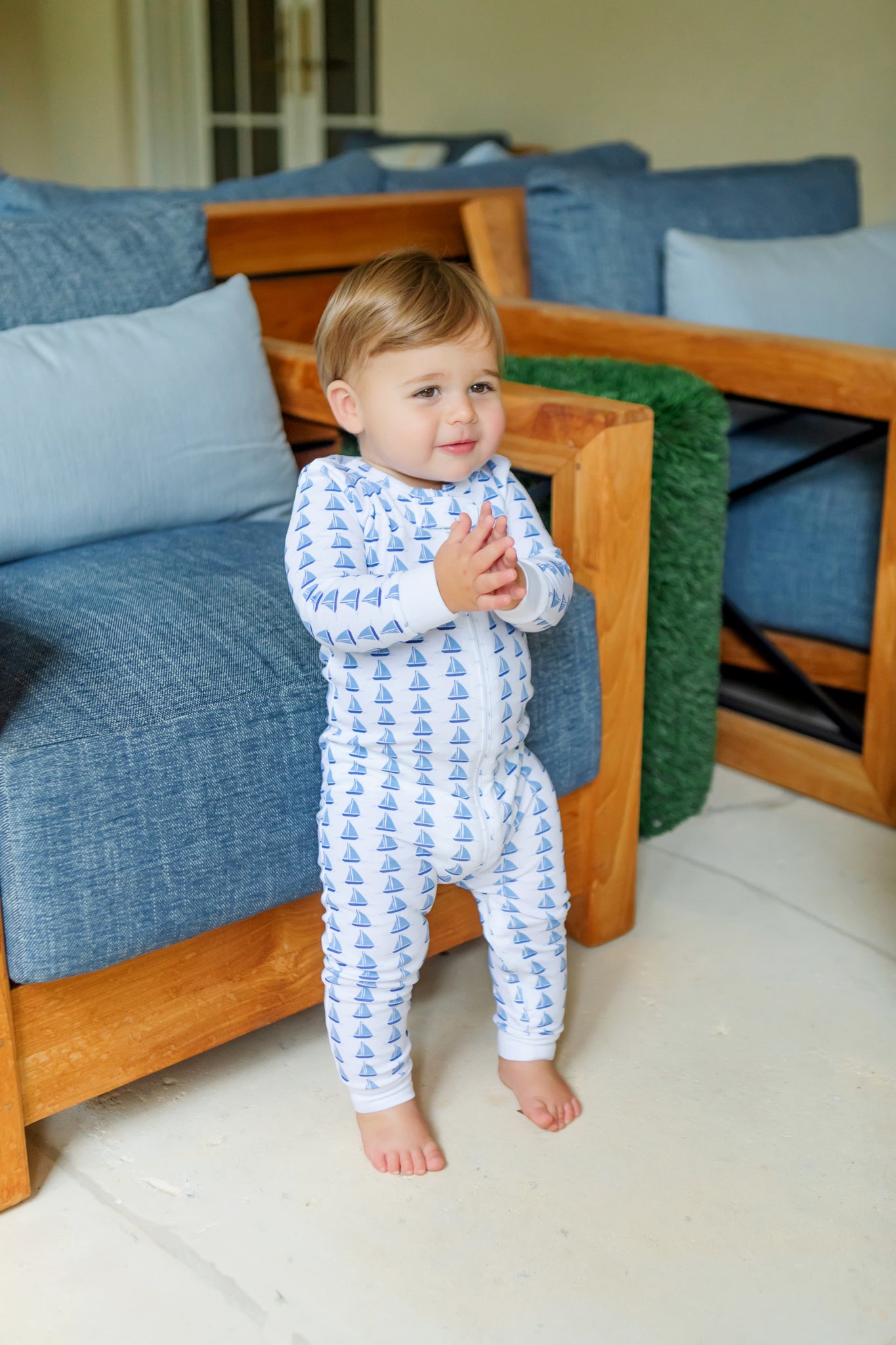 Parker Boys' Zipper Pajama - Sailing Away