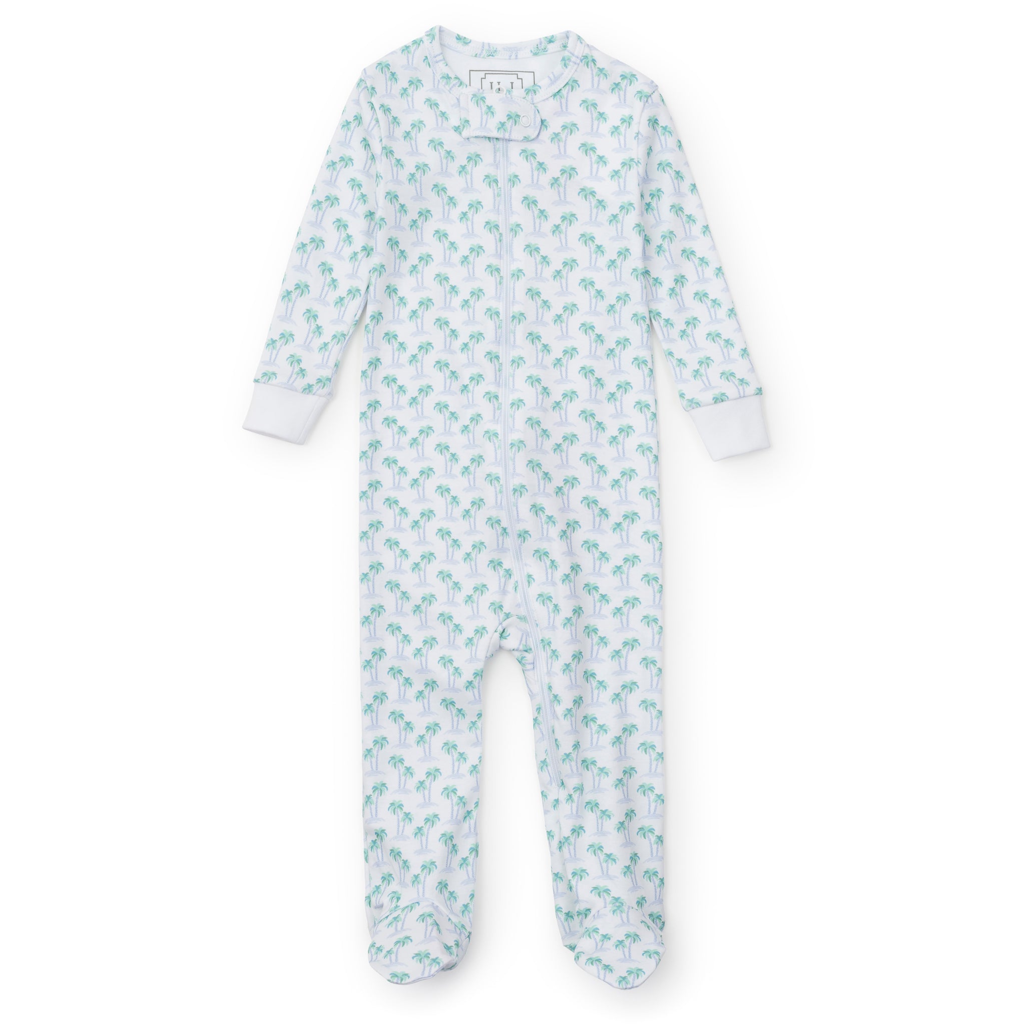 Parker Boys' Zipper Pajama - Palm Tree Isle Blue