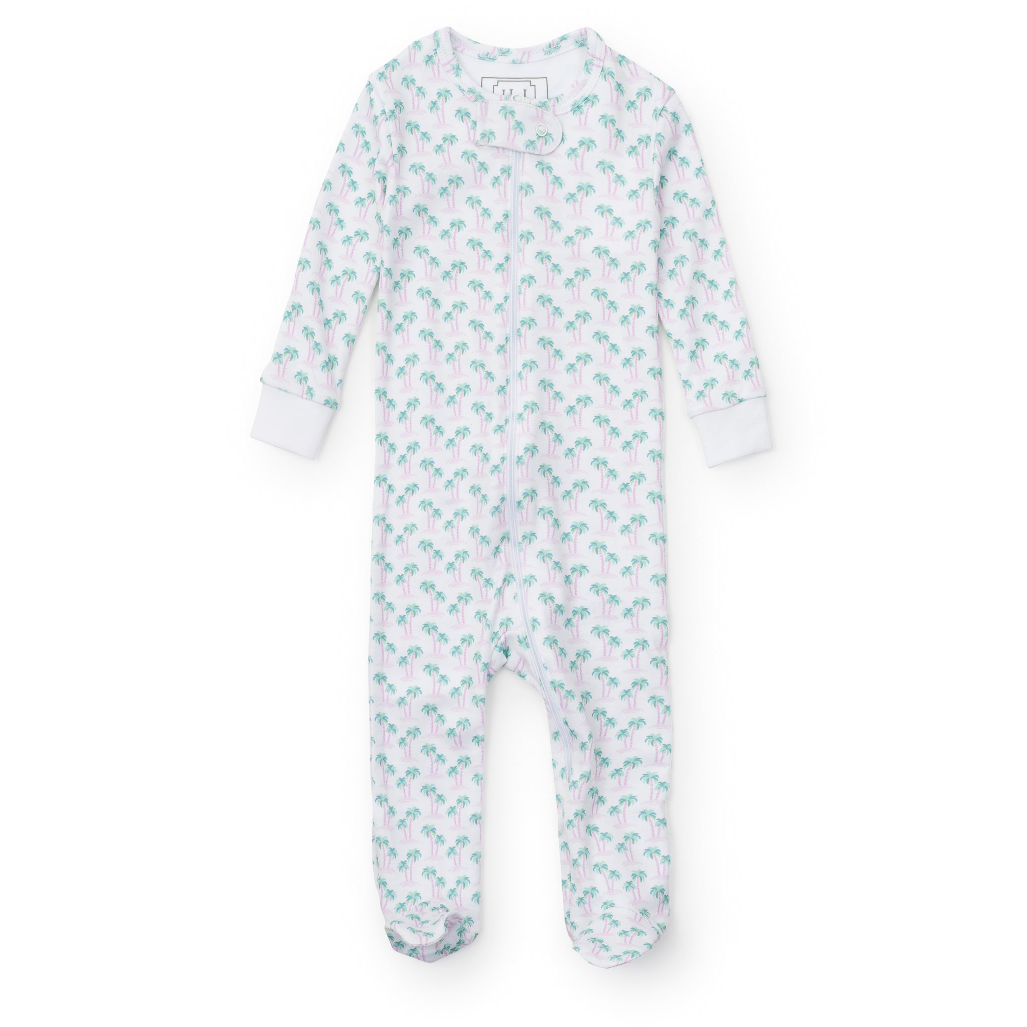 Parker Girls' Zipper Pajama - Palm Tree Isle Pink