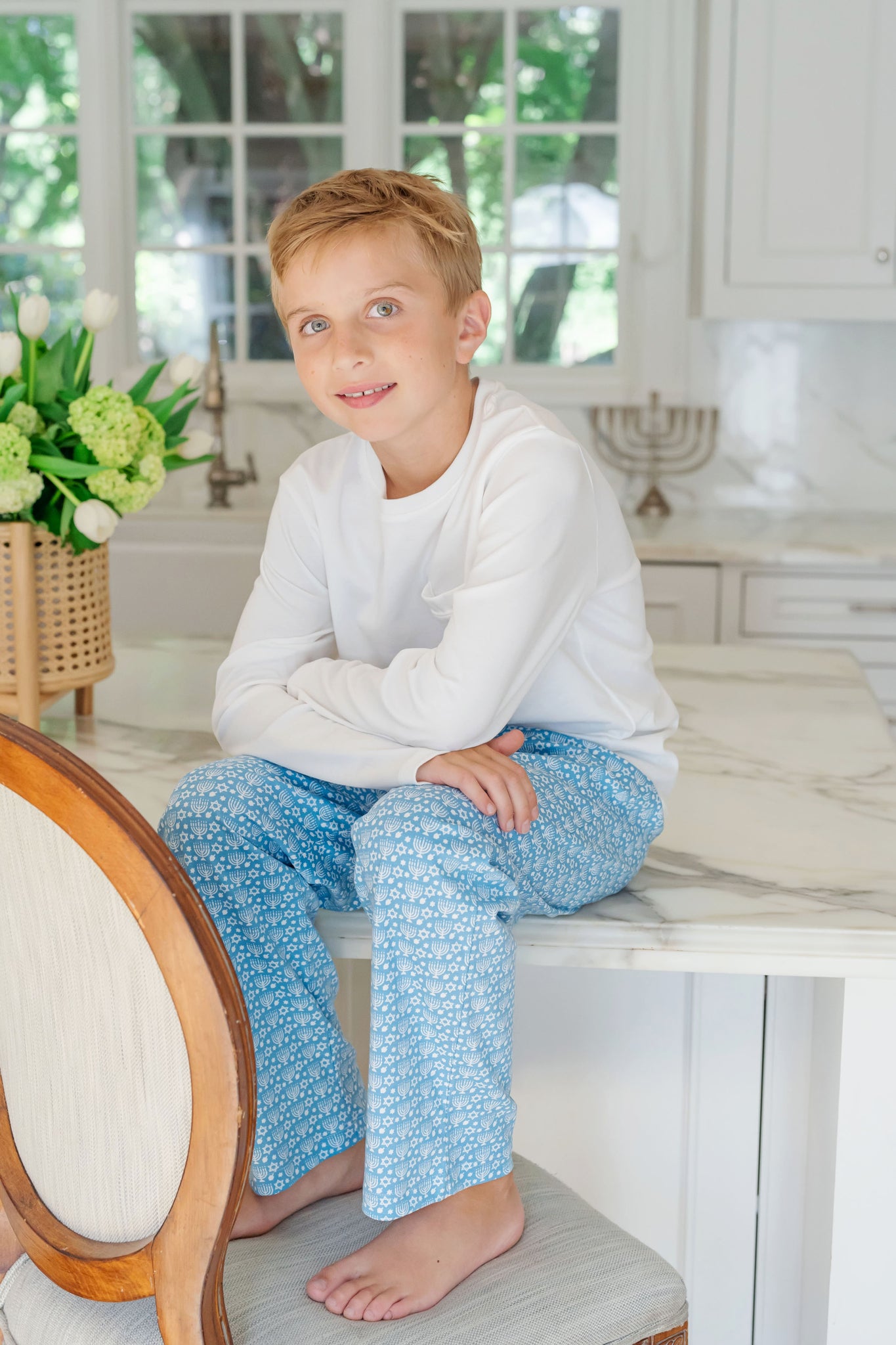 SALE Beckett Boys' Pima Cotton Hangout Pant - Happy Hanukkah