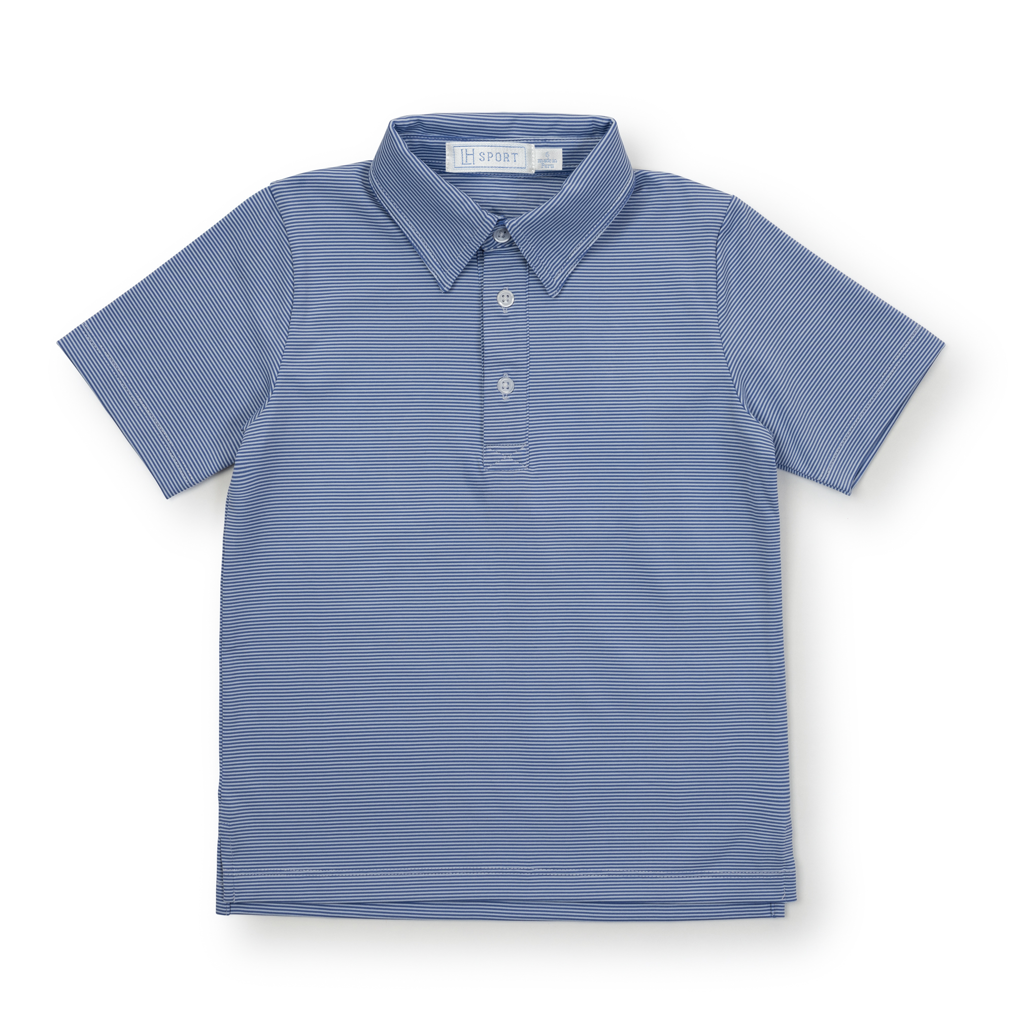 Will Boys' Golf Polo Shirt by LH Sport - Blue Stripes