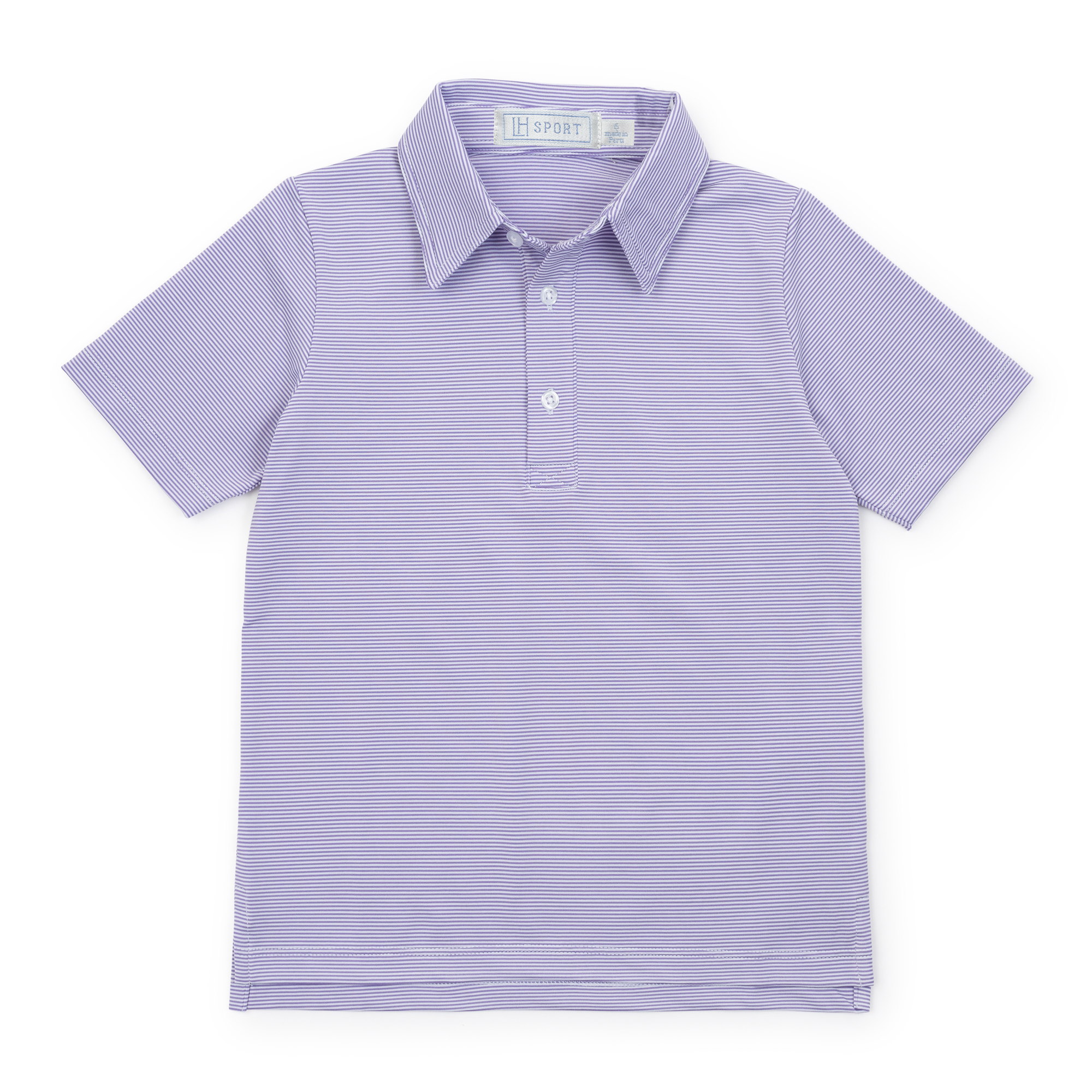 Will Boys' Golf Polo Shirt by LH Sport - Purple Stripes