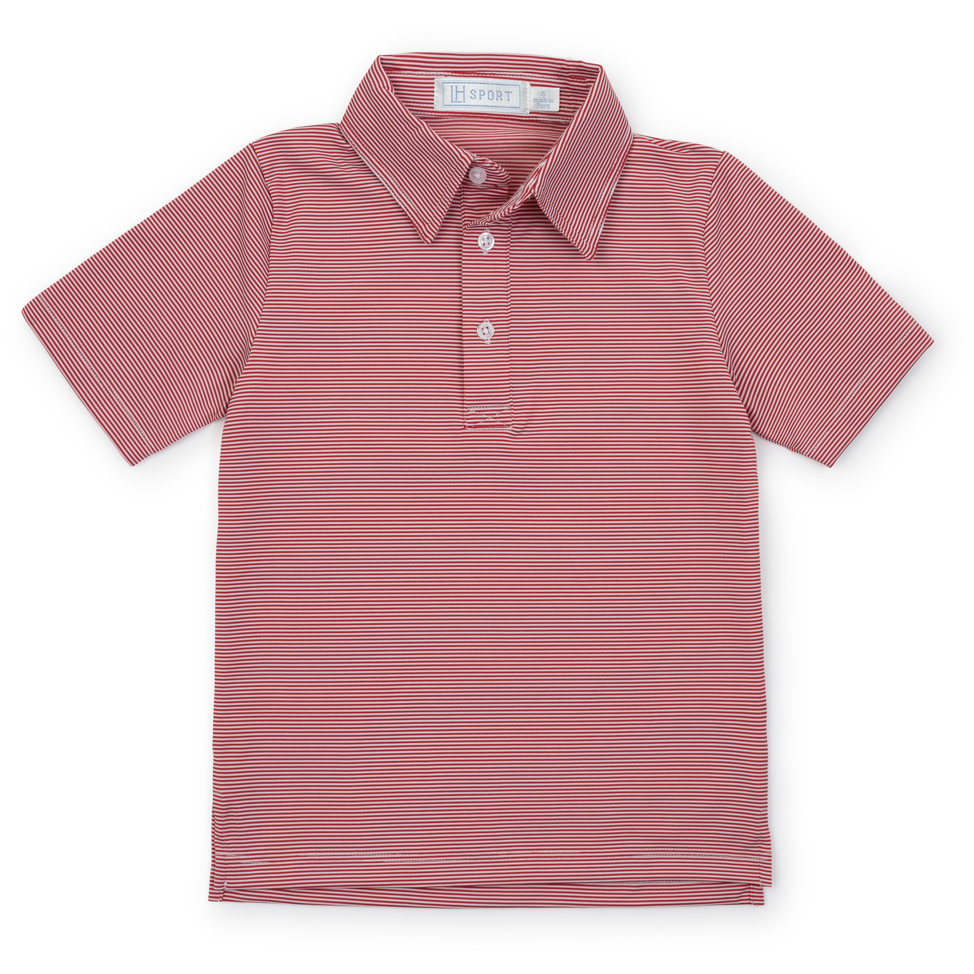 SALE Will Boys' Golf Polo Shirt by LH Sport - Red Stripes (Past Season)