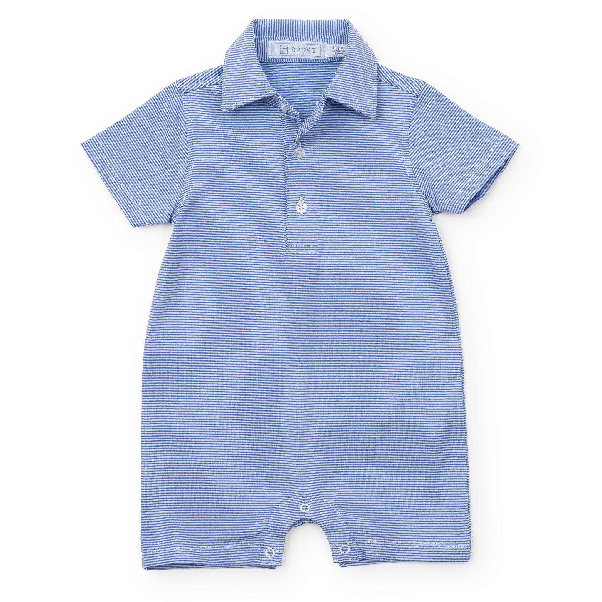 Austin Boys' Polo Shortall by LH Sport - Blue Stripes