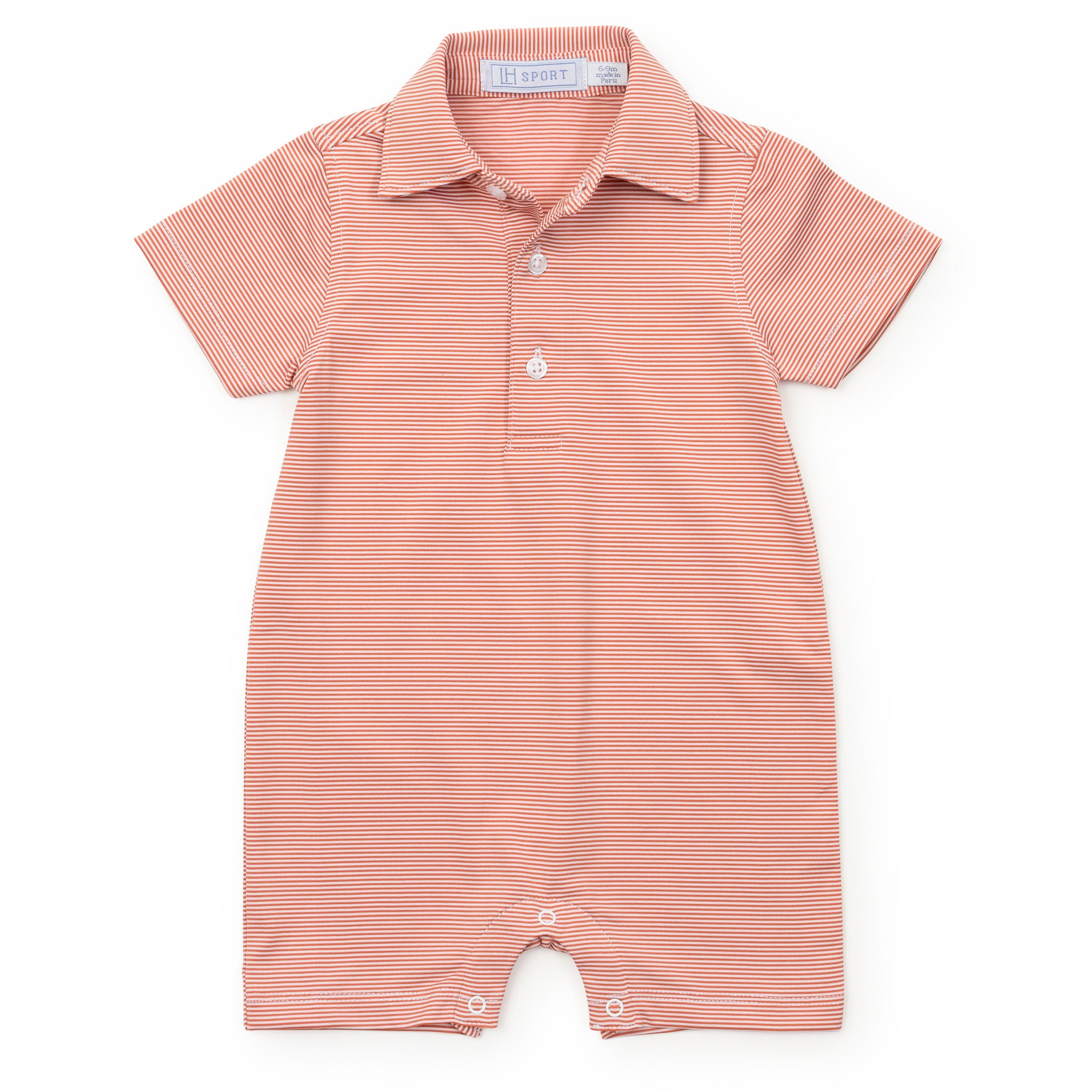 Austin Boys' Polo Shortall by LH Sport - Orange Stripes