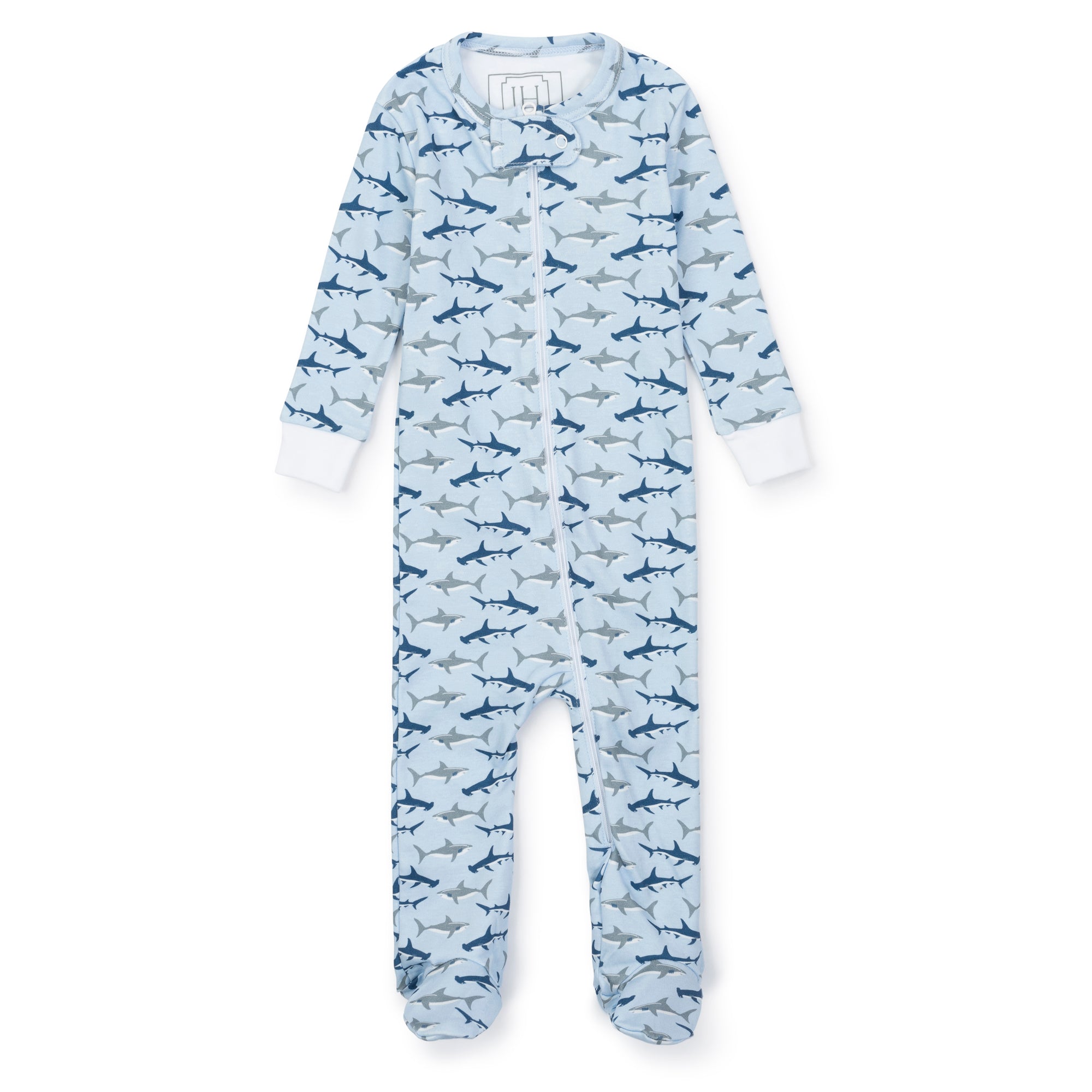 SALE Parker Boys' Pima Cotton Zipper Pajama - Swimming Sharks