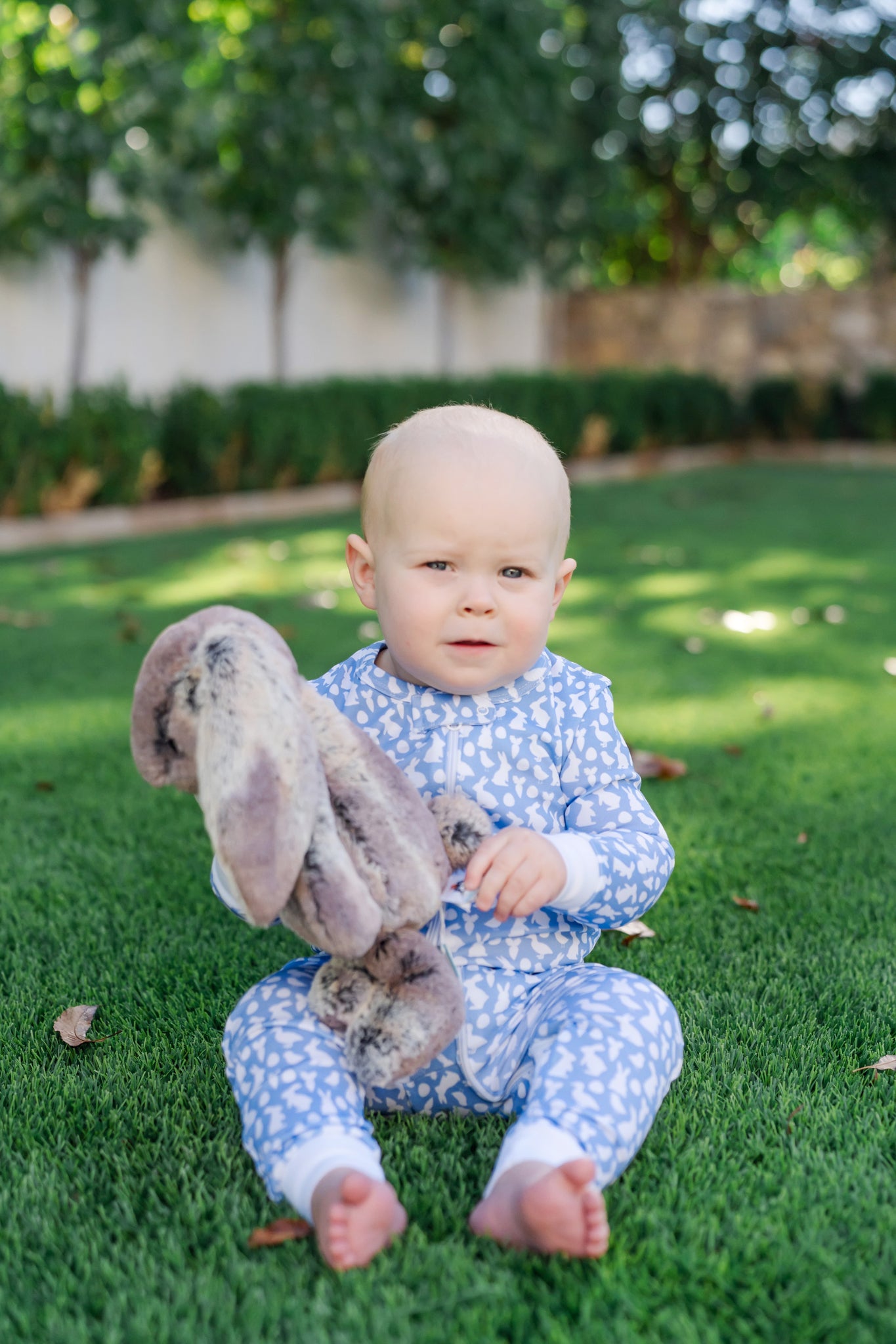 Parker Boys' Zipper Pajama - Easter Time Blue