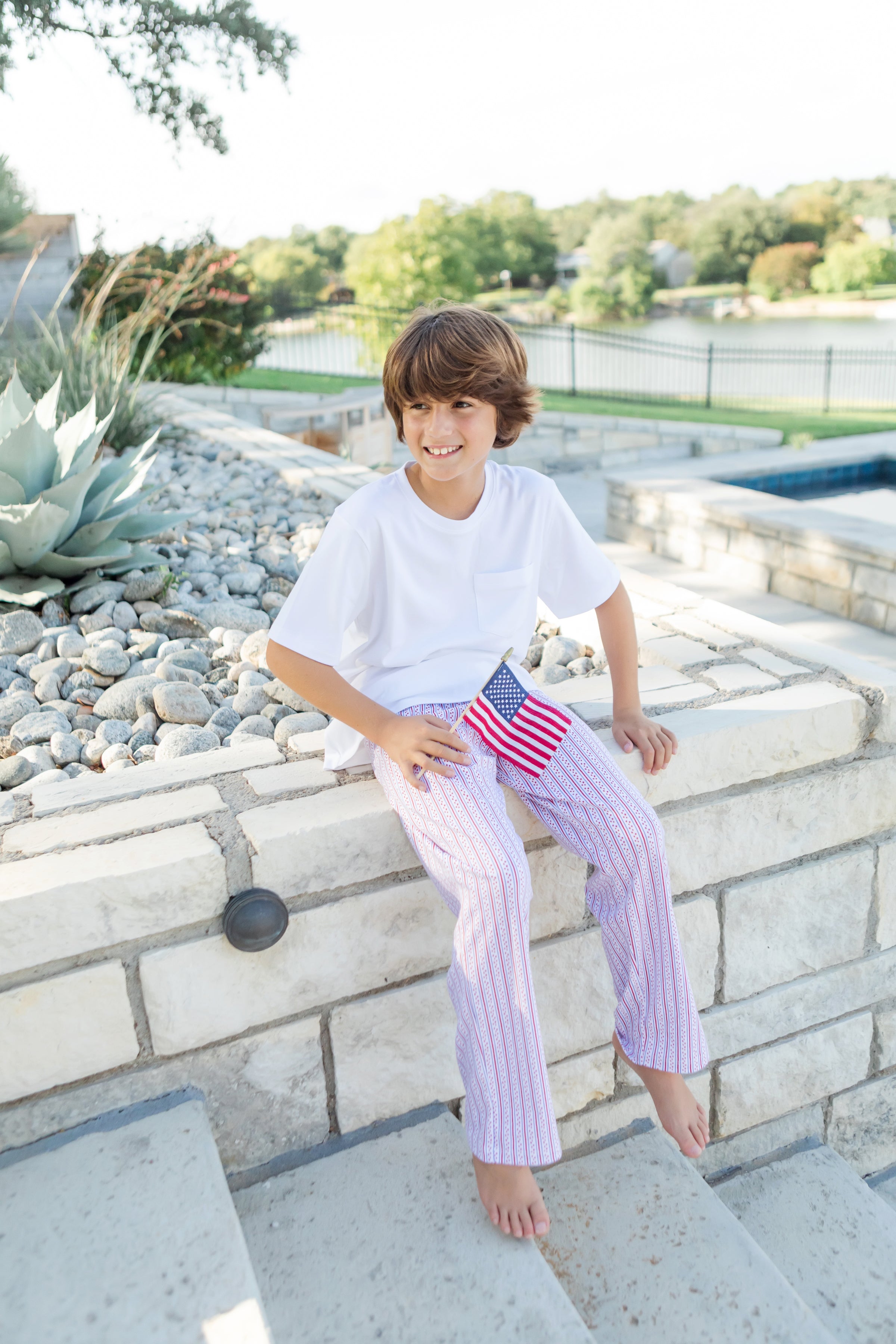 SALE Beckett Boys' Pima Cotton Hangout Pant - Stars and Stripes