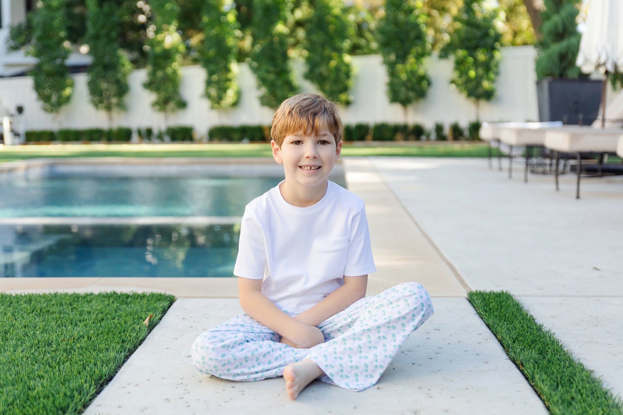 Beckett Boys' Hangout Pant - Palm Tree Isle Blue