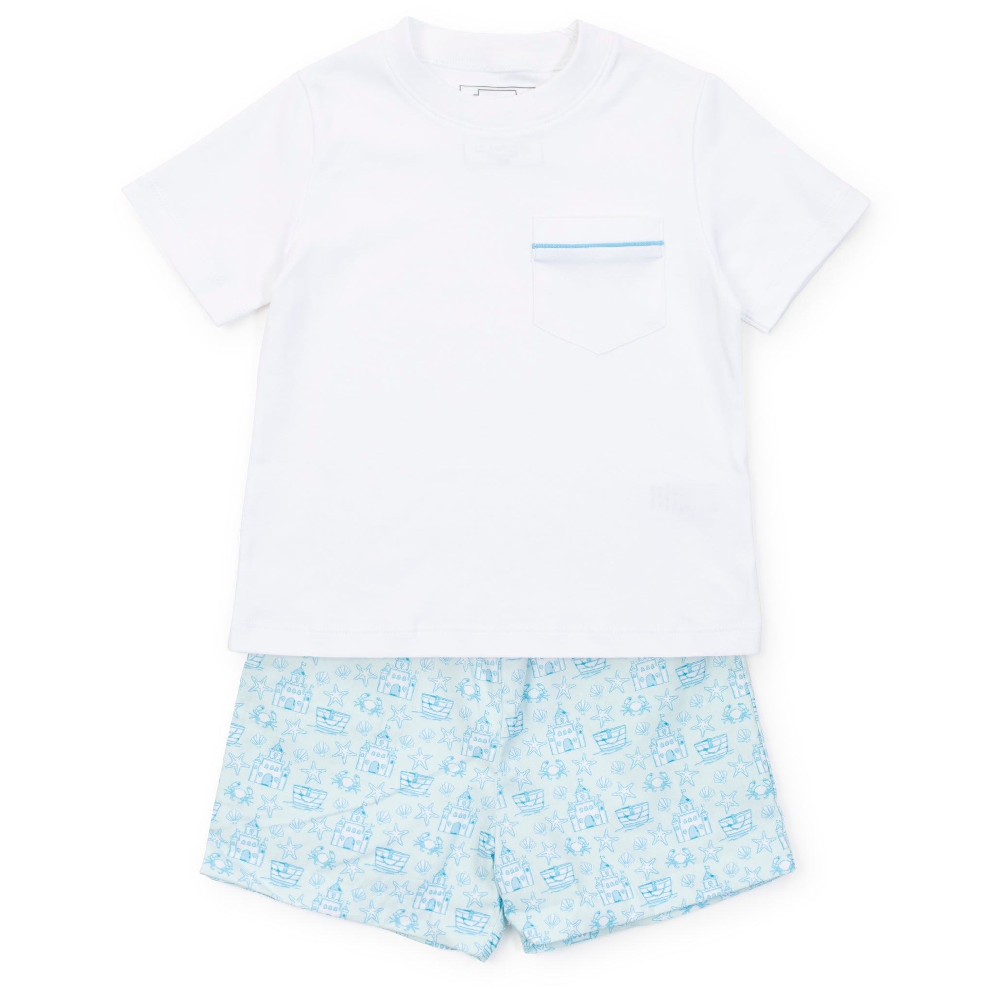 Hudson Boys' Short Set - Sandcastles Blue