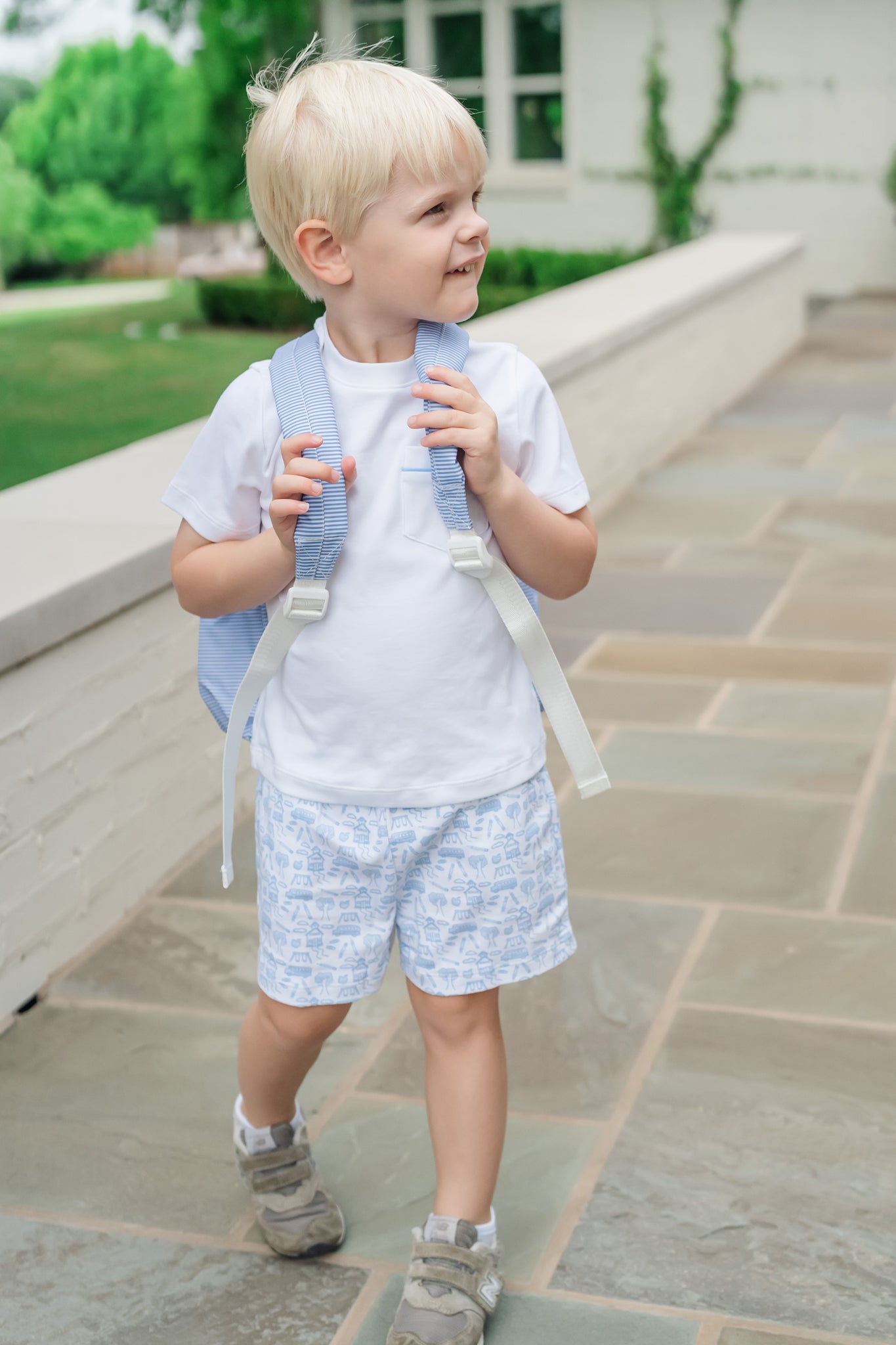 SALE Walker Boys' Short Set - School Days Blue