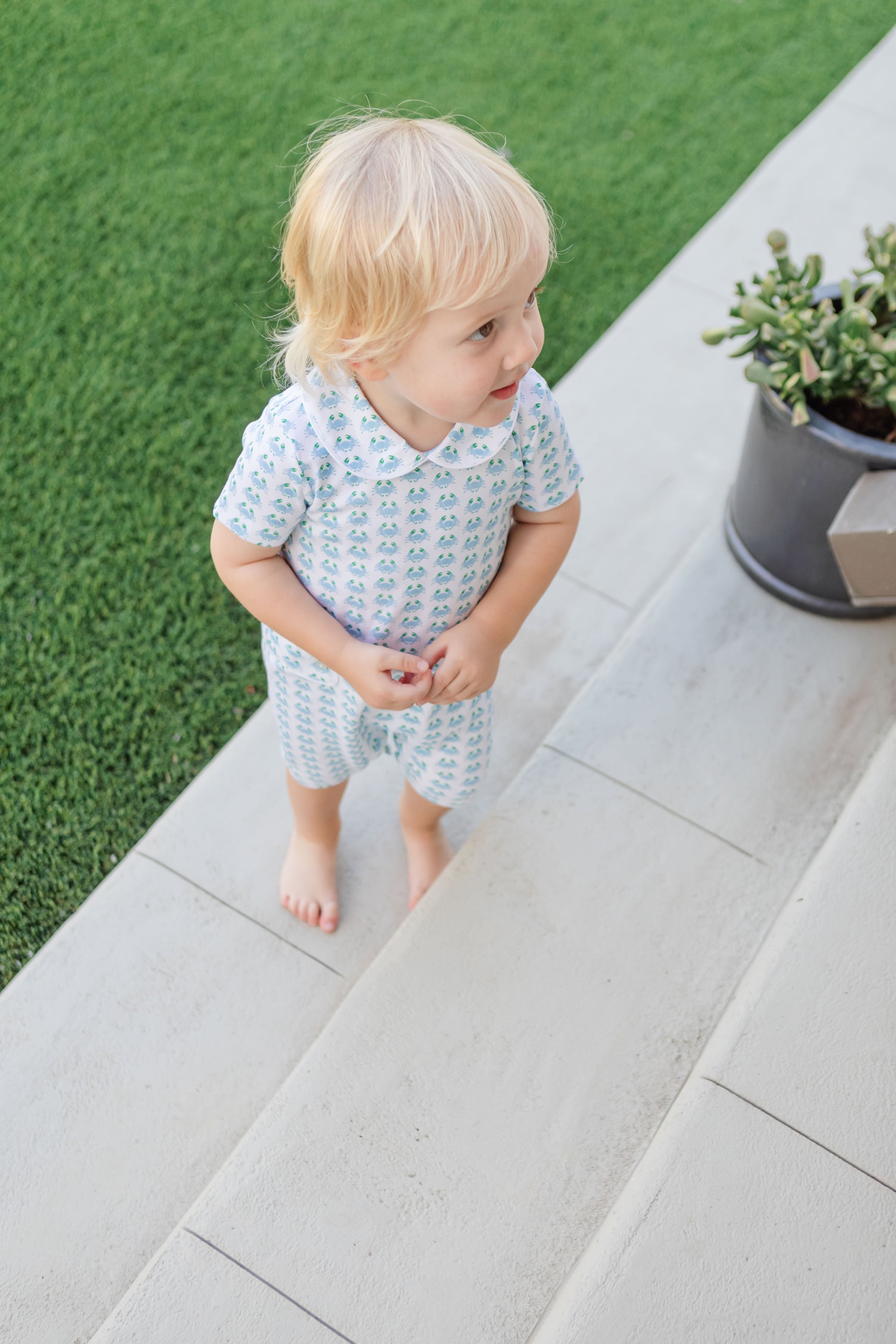 Henry Boys' Pima Cotton Shortall - Cool Crabs