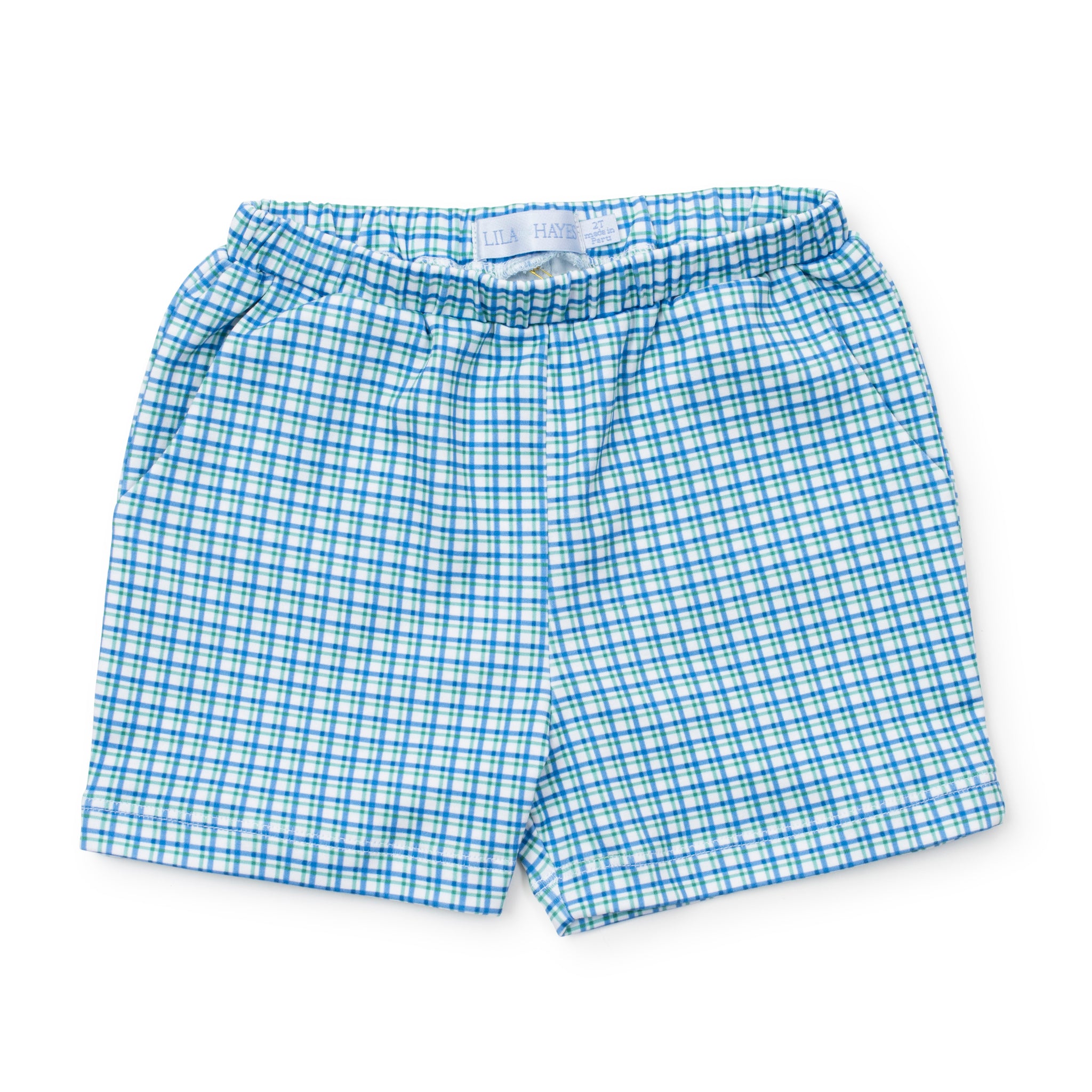 Sawyer Boys' Pima Cotton Play Shorts - Hampton Plaid