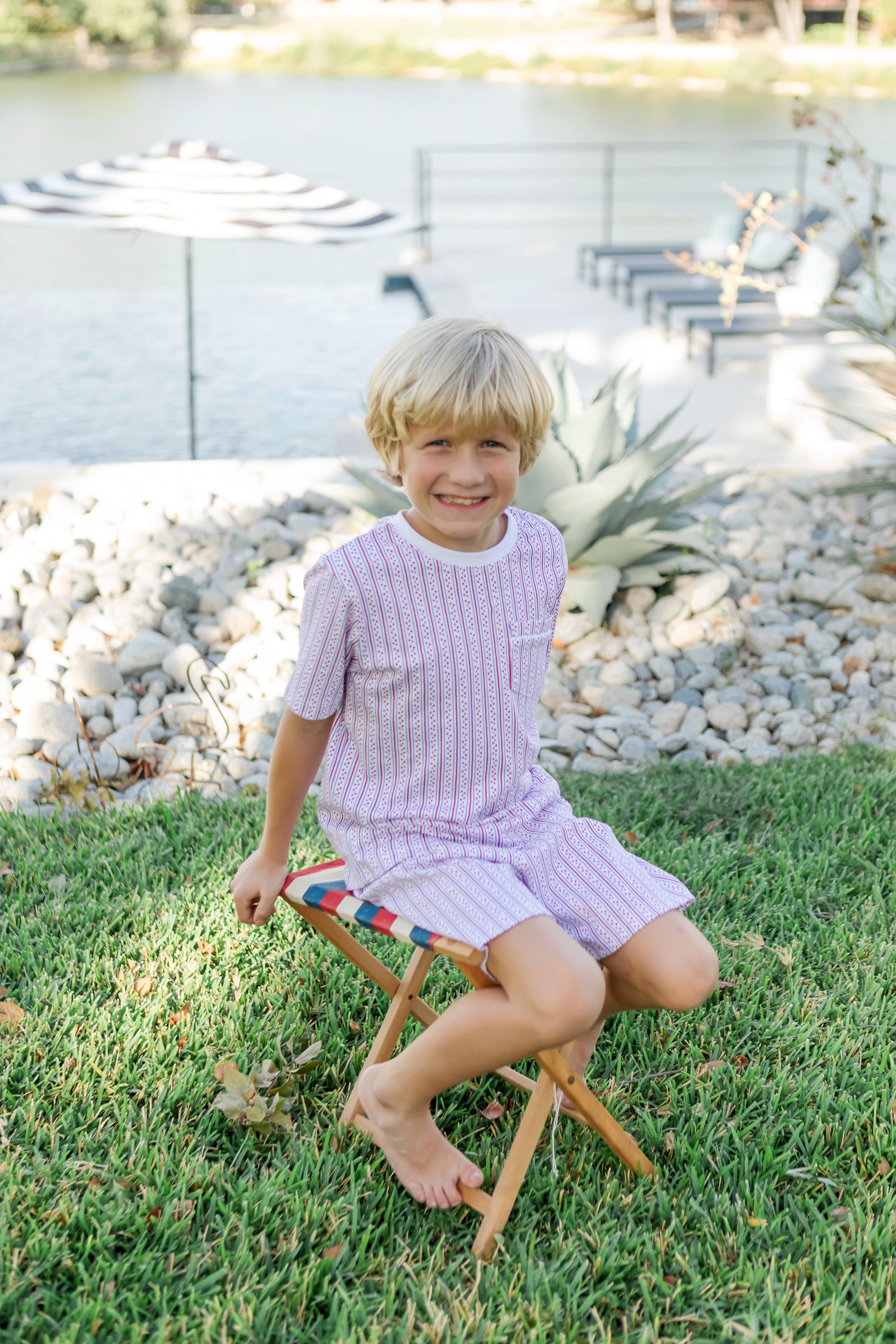 Charles Boys' Pima Cotton Short Set - Stars and Stripes