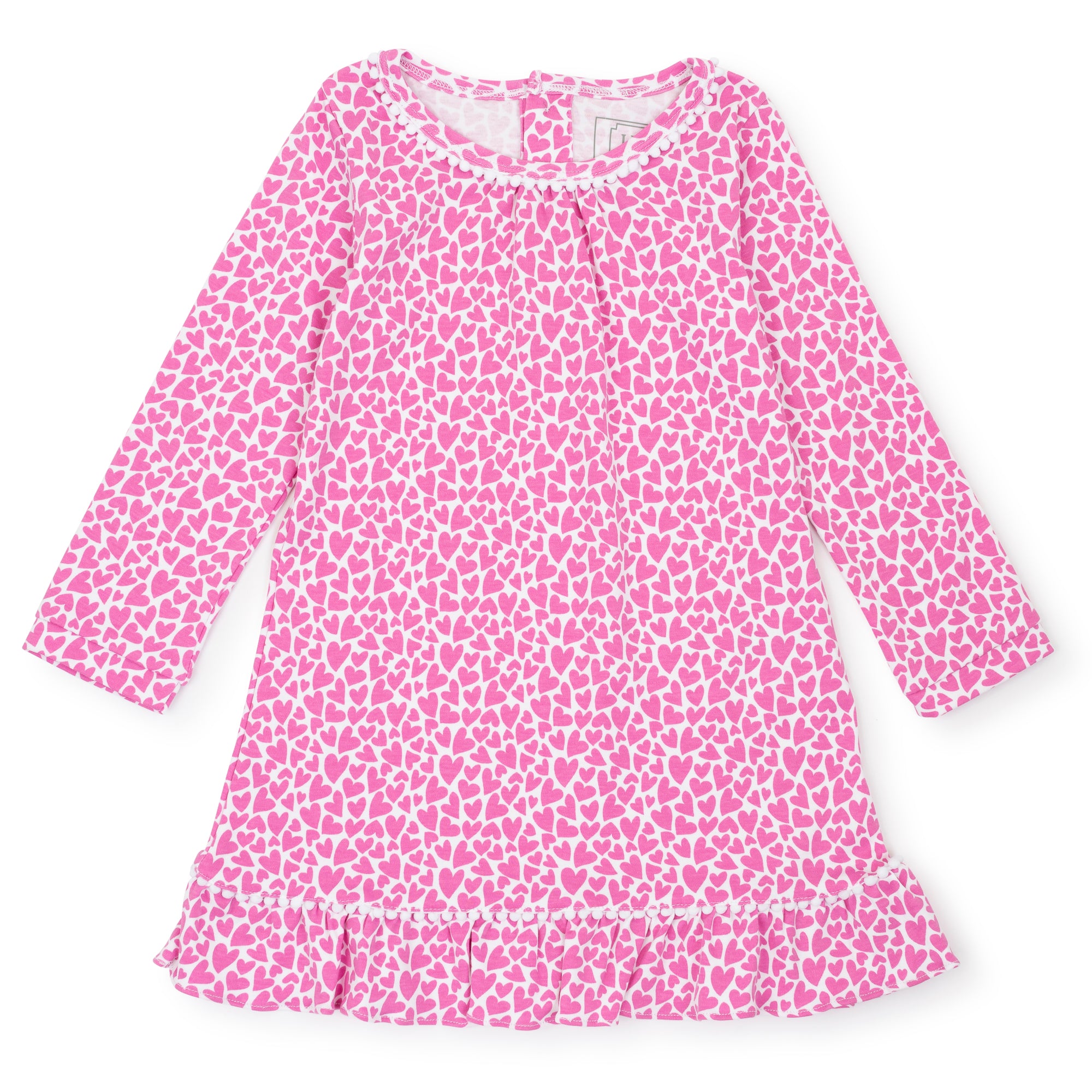 SALE Carlin Girls' Pima Cotton Dress - I Heart You Pink