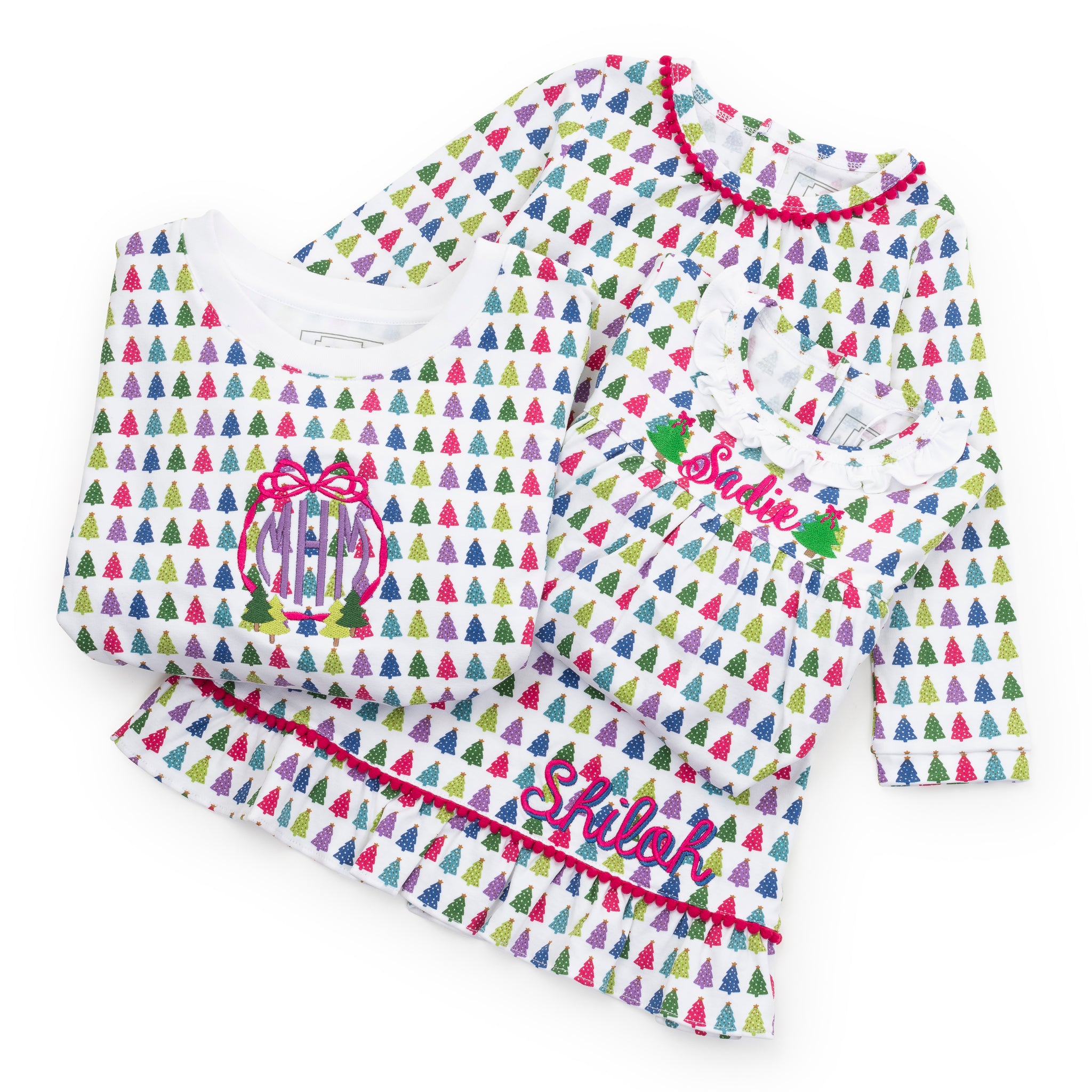 Sophie Girls' Short Set - Christmas Tree Bright