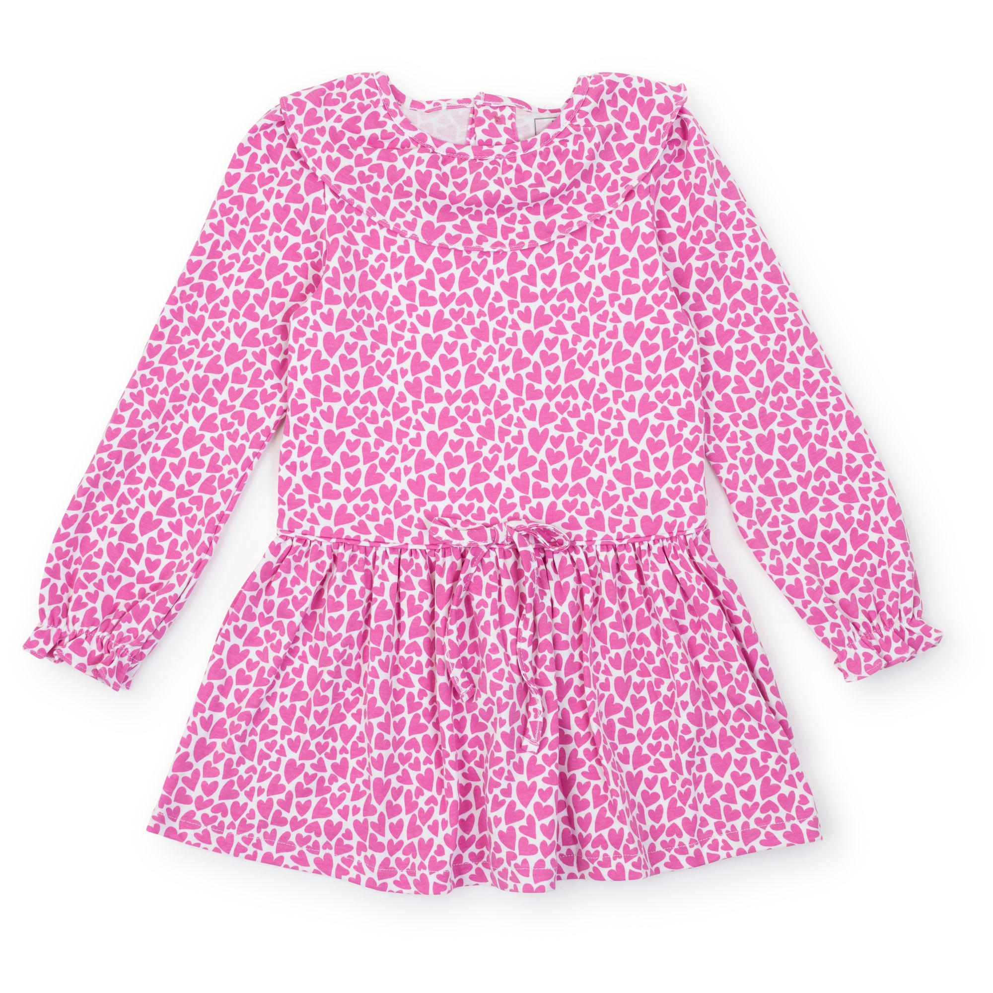 Ellery Girls' Pima Cotton Dress - I Heart You Pink