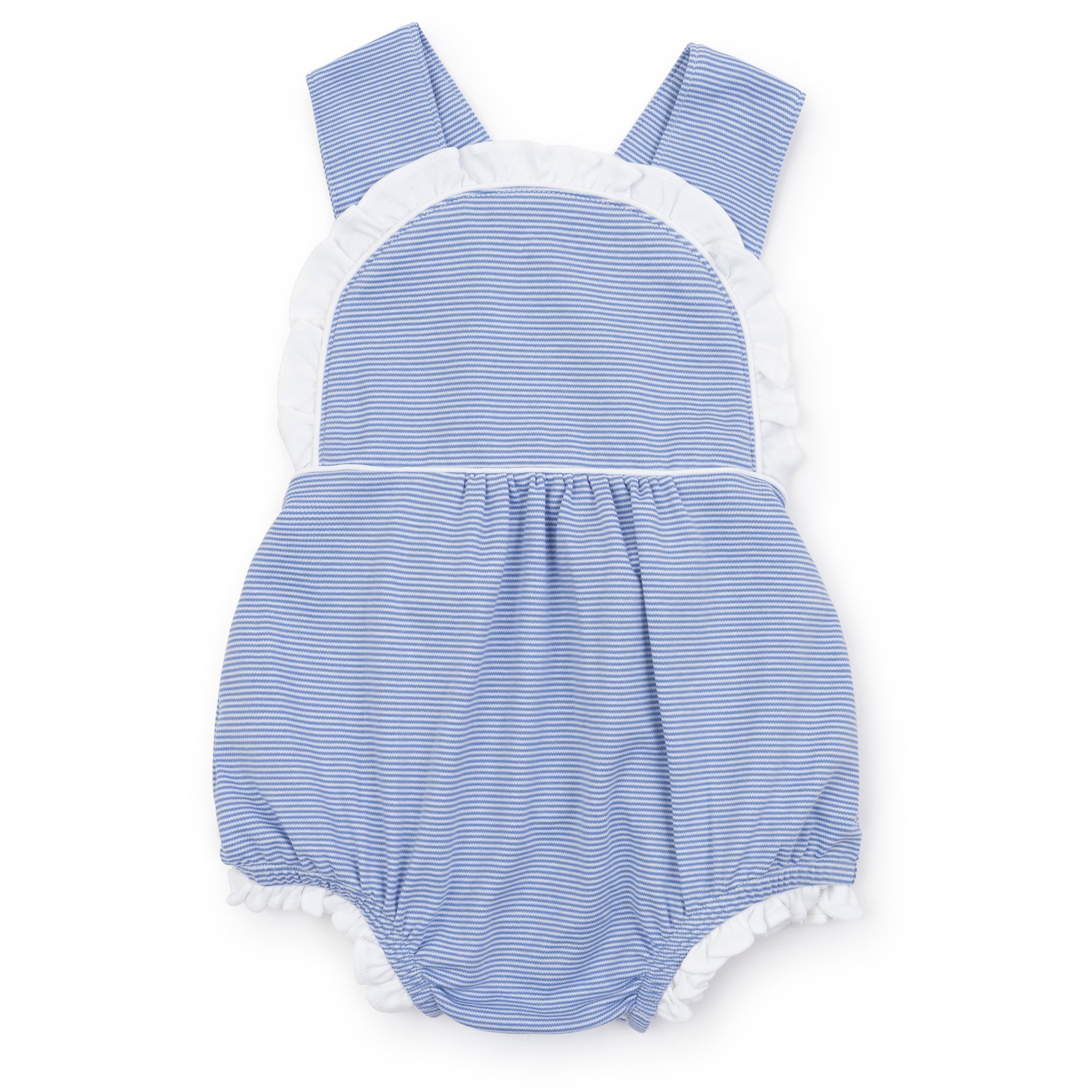 Eloise Girls' Pima Cotton Bubble - Blue and White Stripes