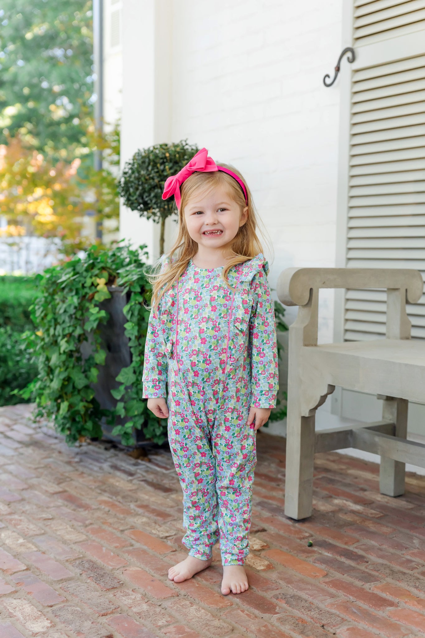 Evelyn Girls' Romper - Arboretum Floral