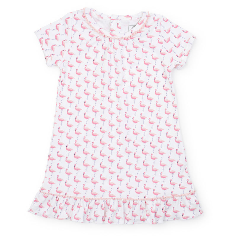 SALE Camden Girls' Pima Cotton Dress - Fabulous Flamingos