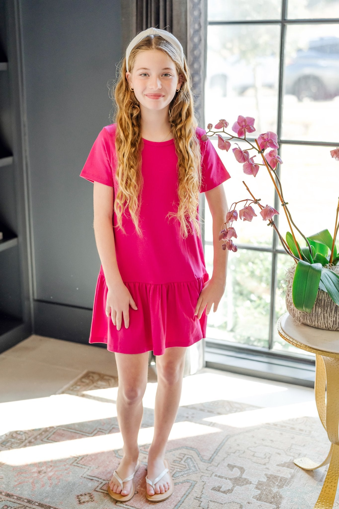 Lottie Girls' Dress - Magenta