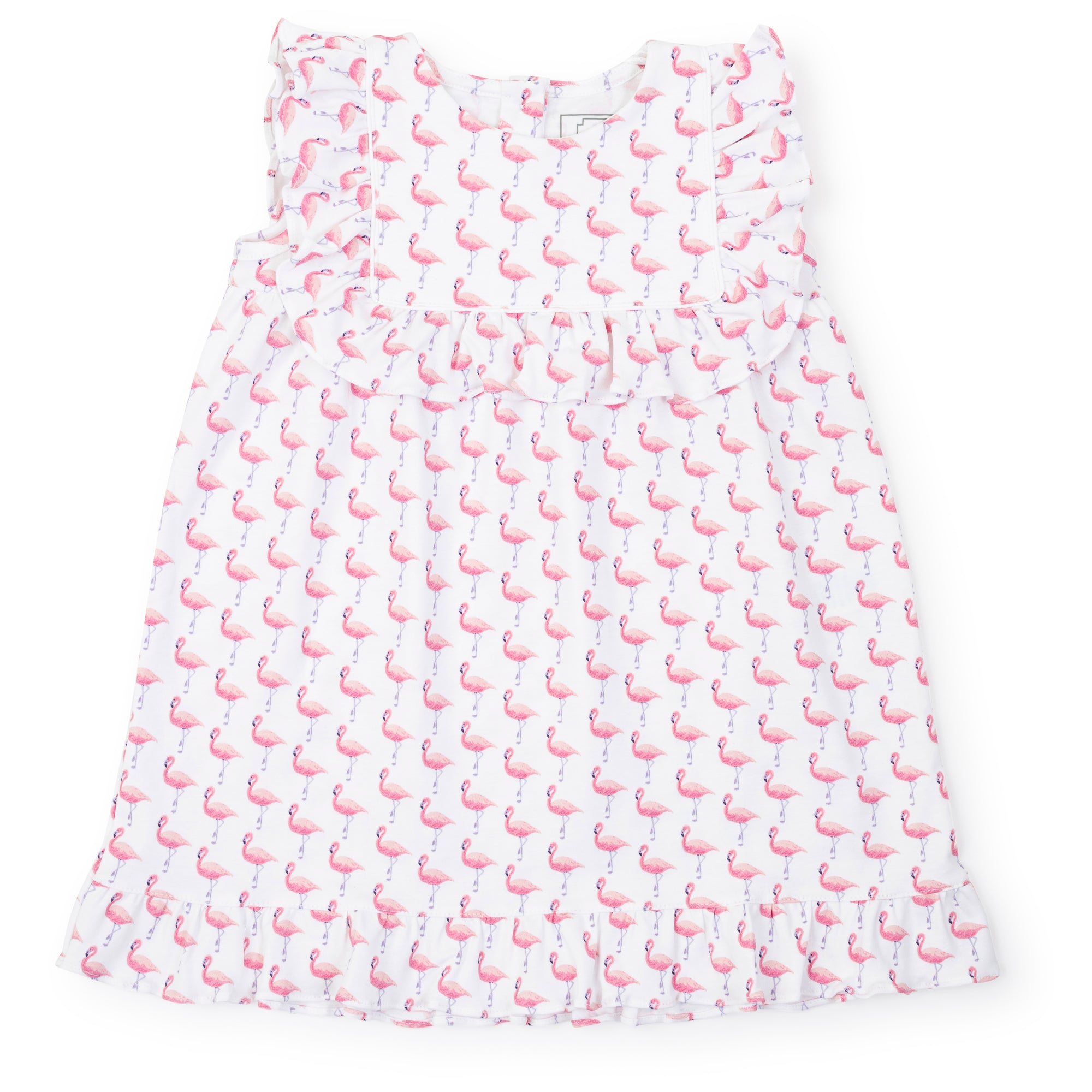 SALE Piper Girls' Pima Cotton Dress - Fabulous Flamingos