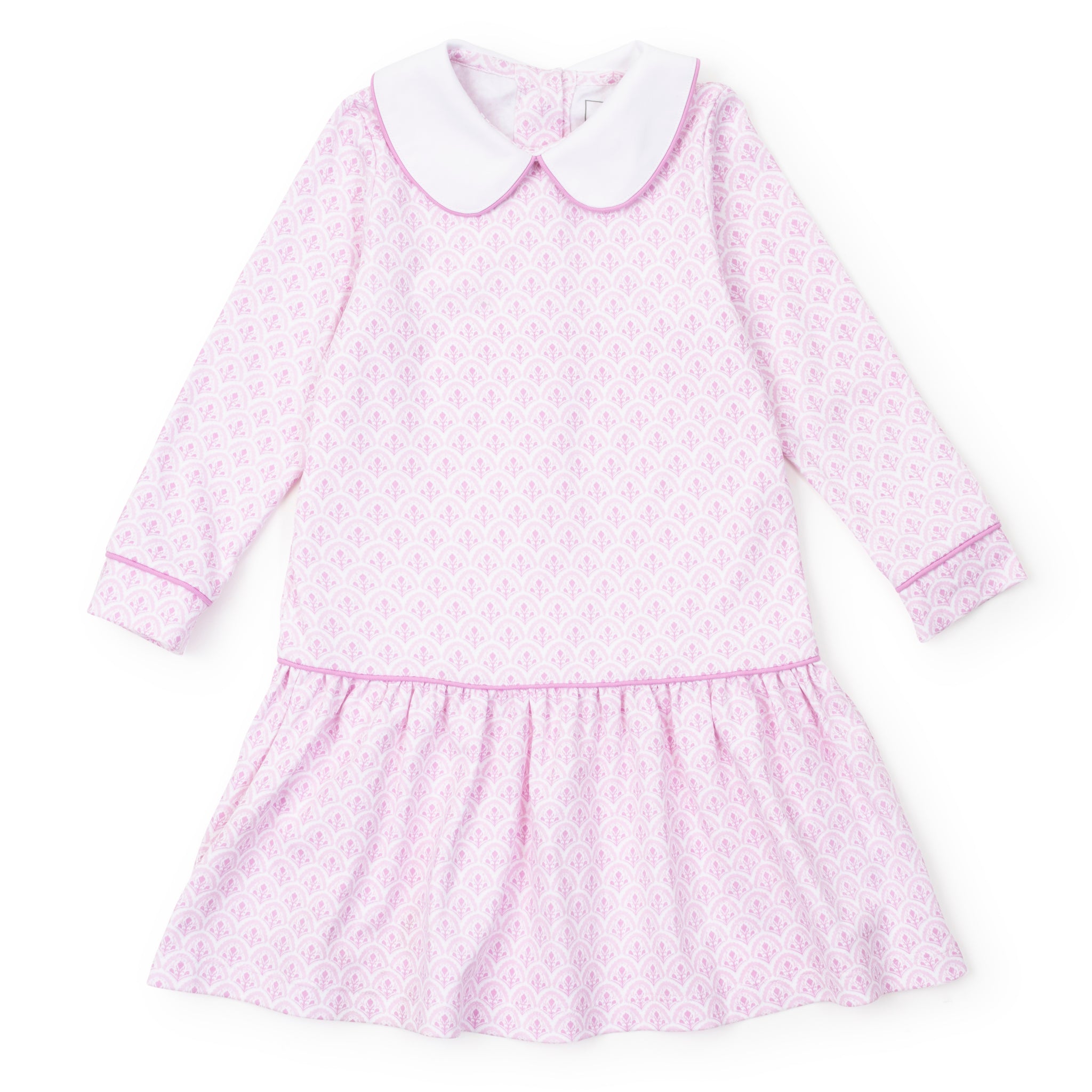 Lillian Girls' Dress - Scalloped in Pink